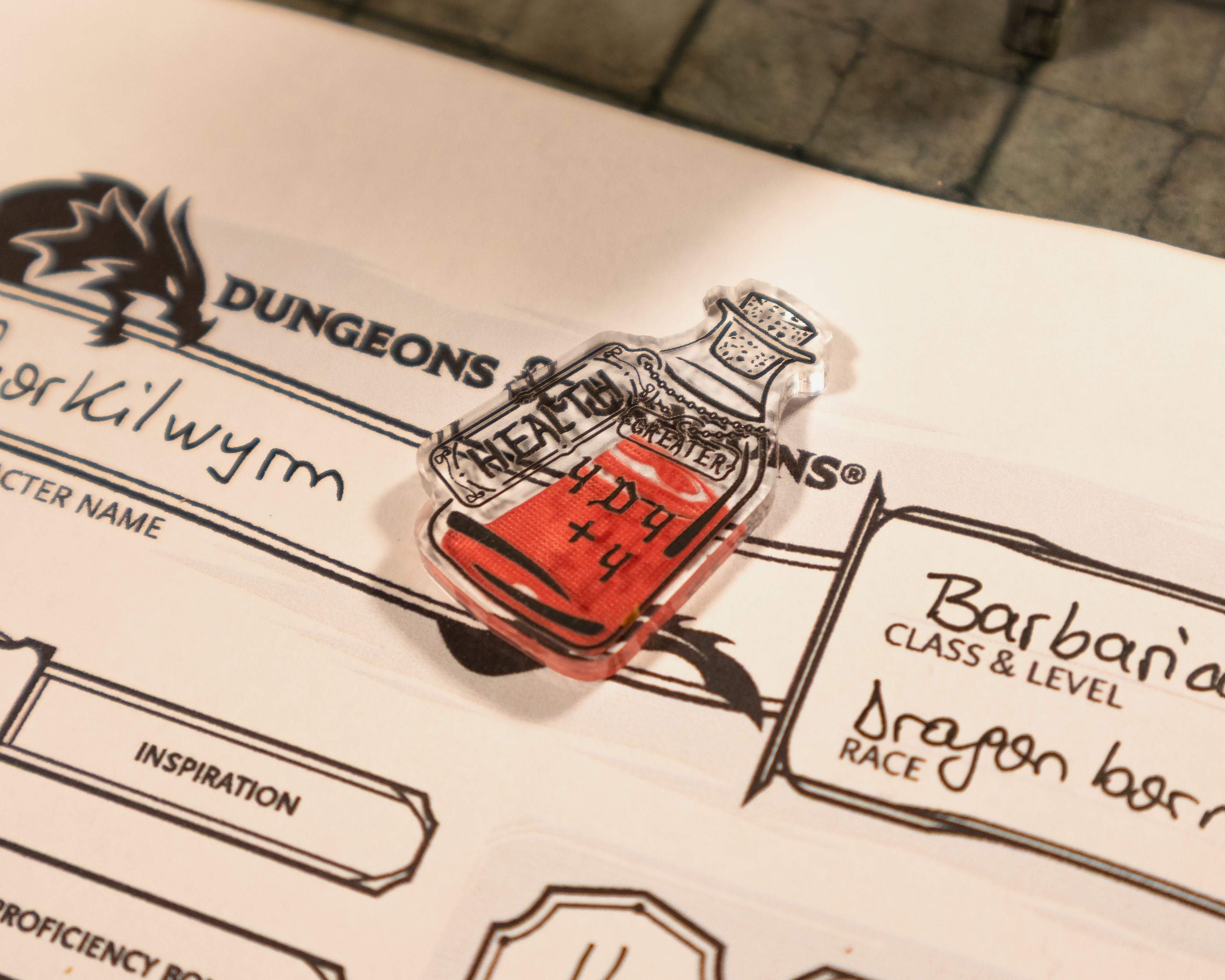 1 x Greater Potion of Healing (double sided) for Dungeons & Dragons