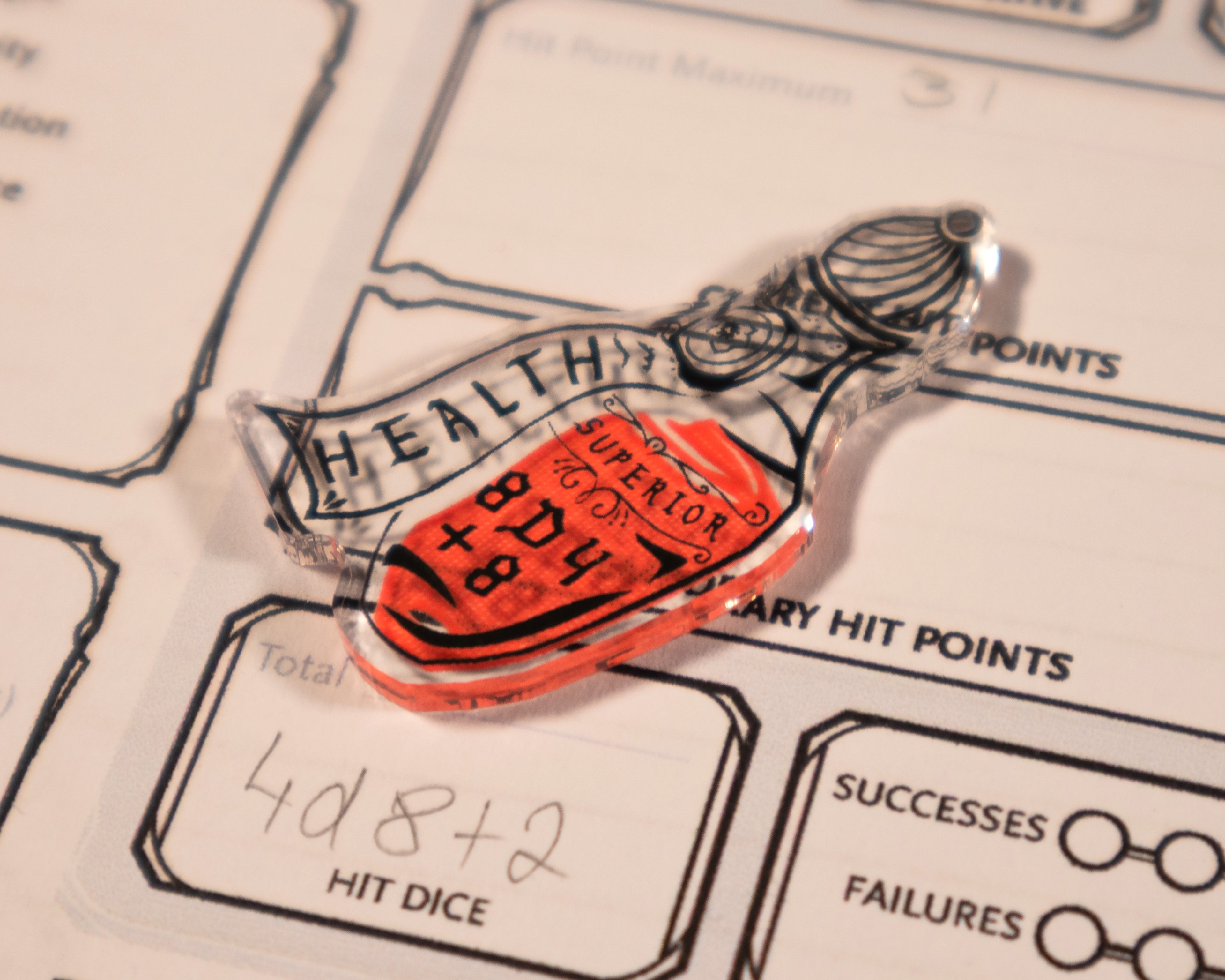 1 x Superior Potion of Healing Token (double sided) for Dungeons & Dragons