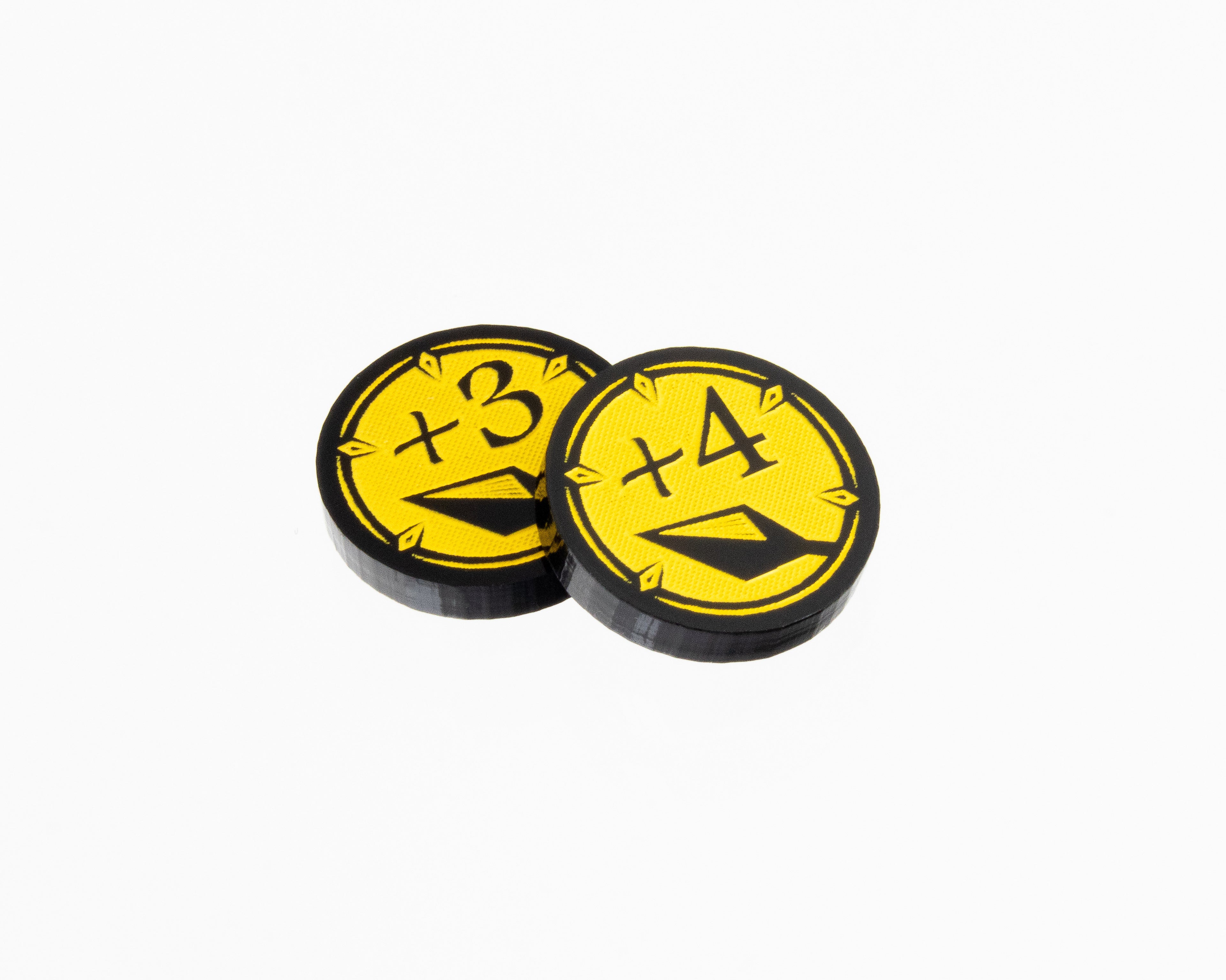 2 x Damage +3/+4 Modifier Token Set for Flesh and Blood TCG