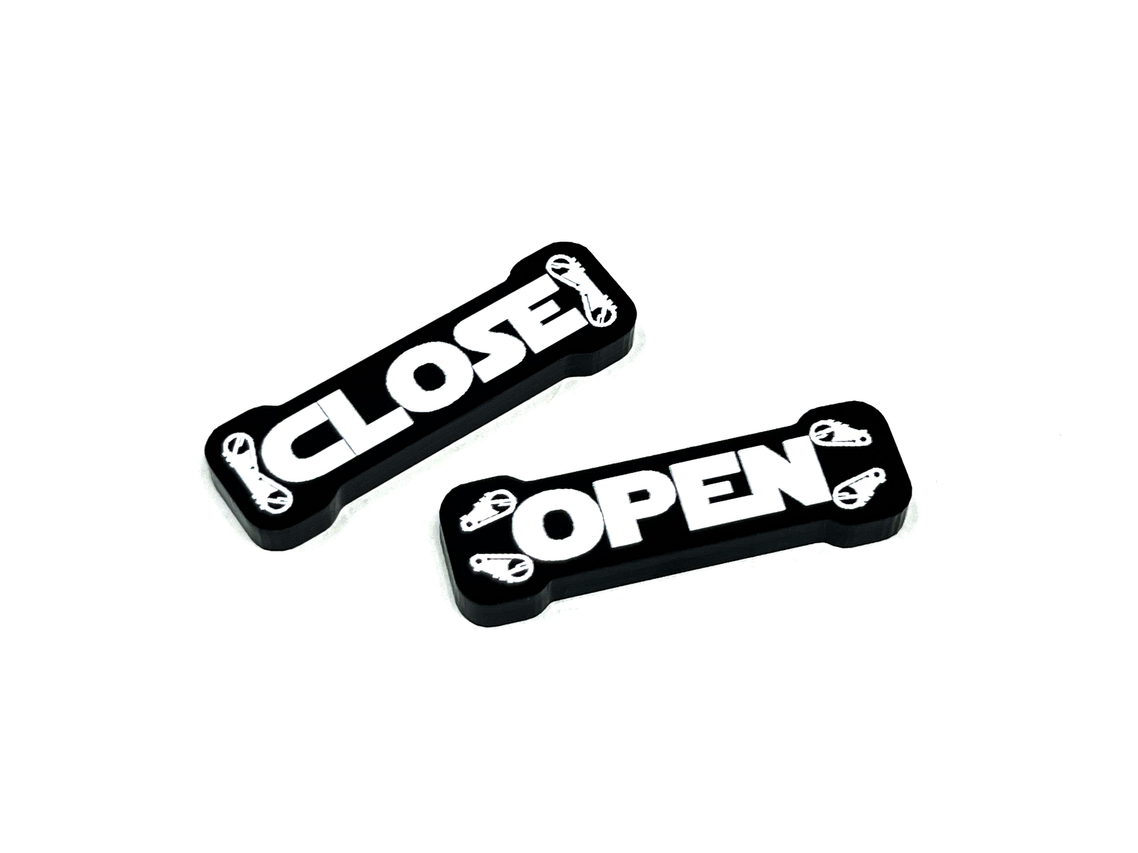 2 x S-Foil Open/Close Tokens - Text Series (Double Sided)