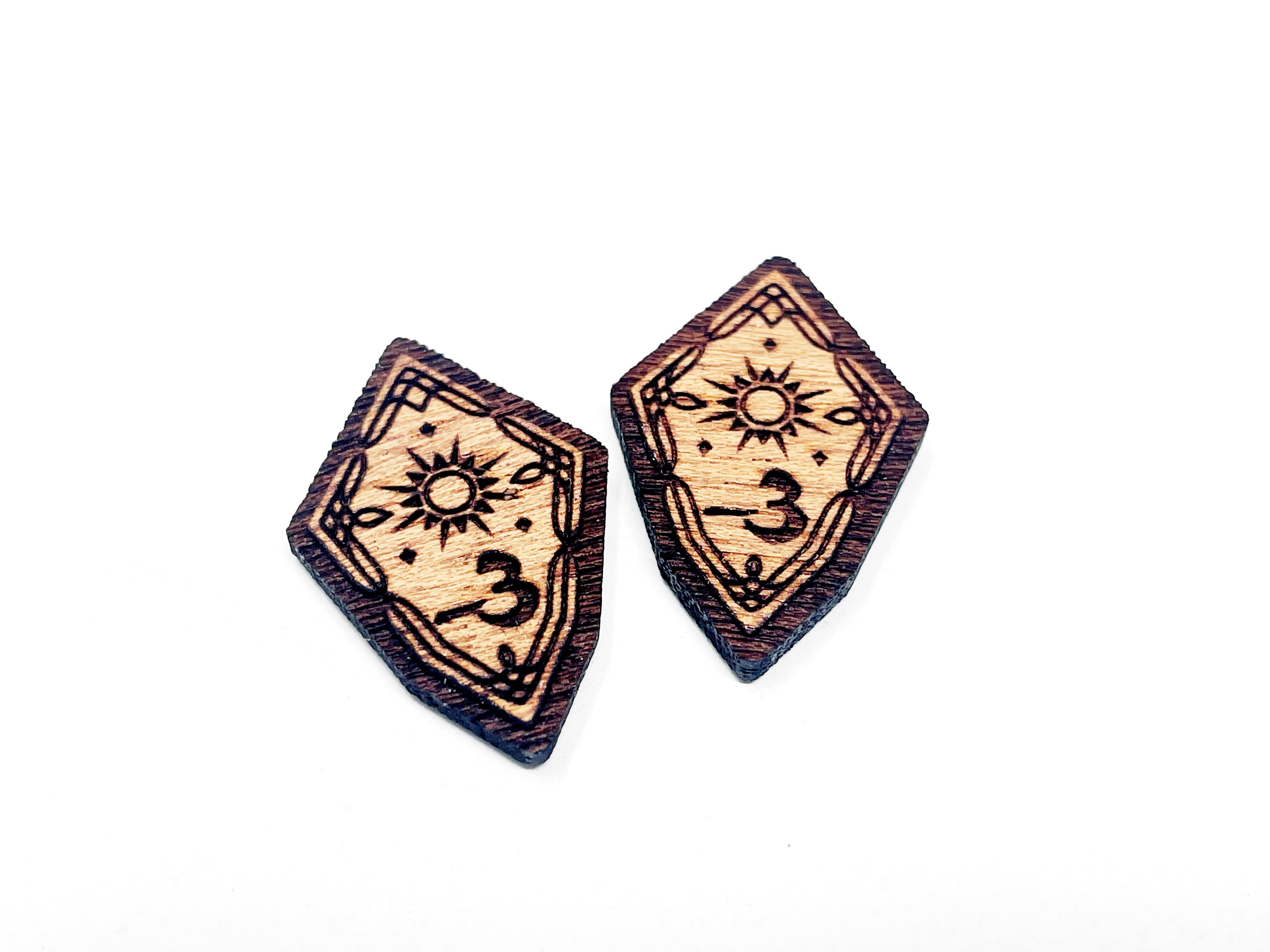 3/4 Willpower Negative Stat Modifier Tokens - Solid Mahogany