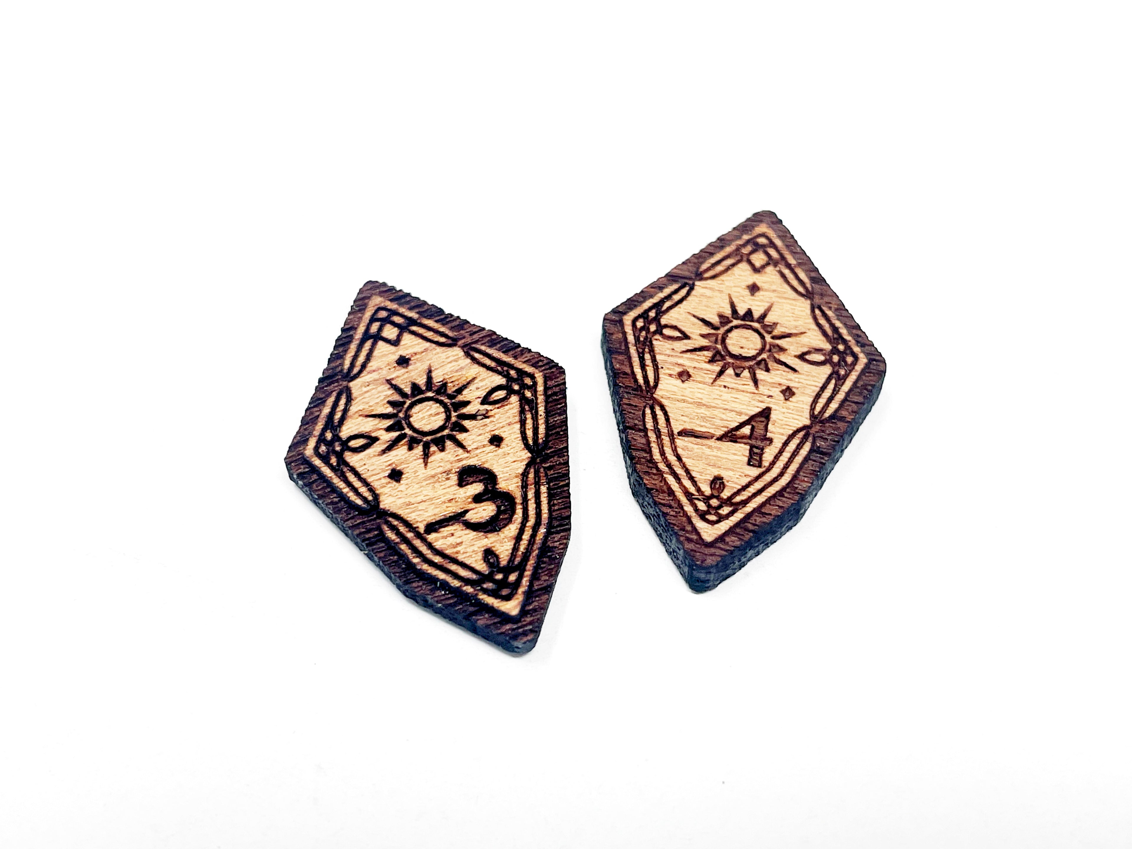 -3/4 Willpower Negative Stat Modifier Tokens - Solid Mahogany