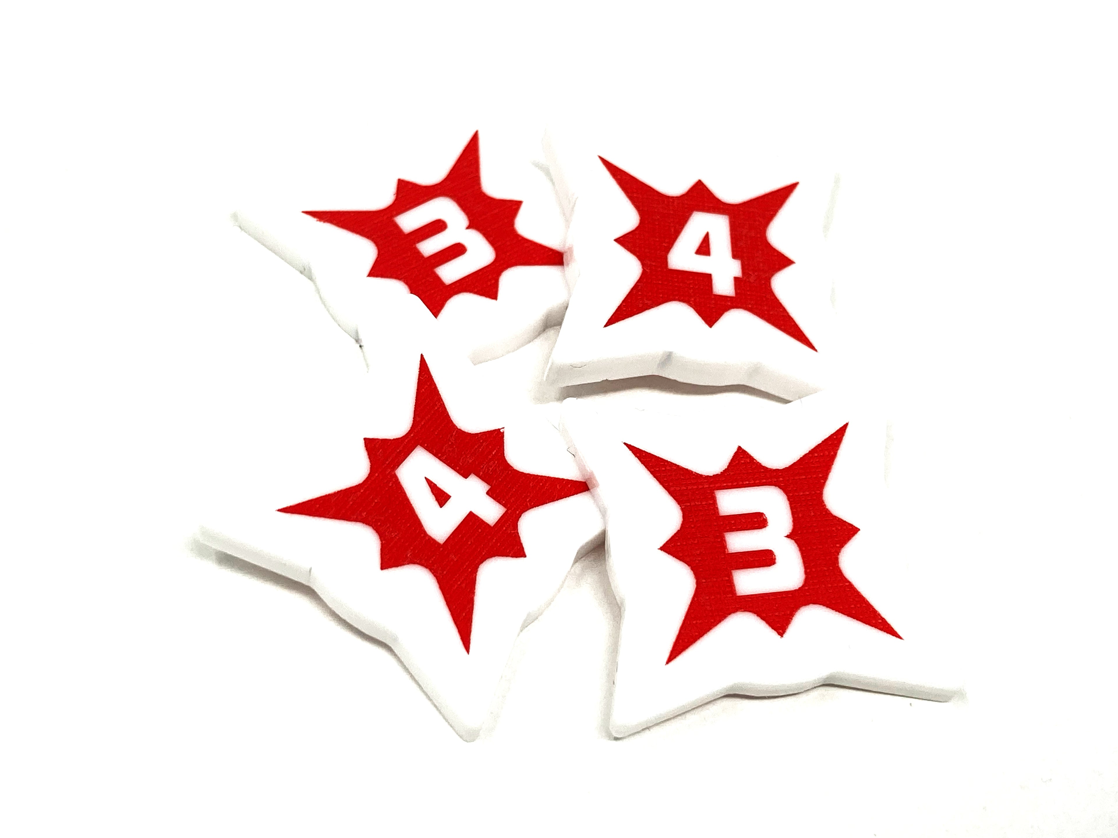 4 x 3/4 Wound / Damage Tokens for SW Legion (double sided)