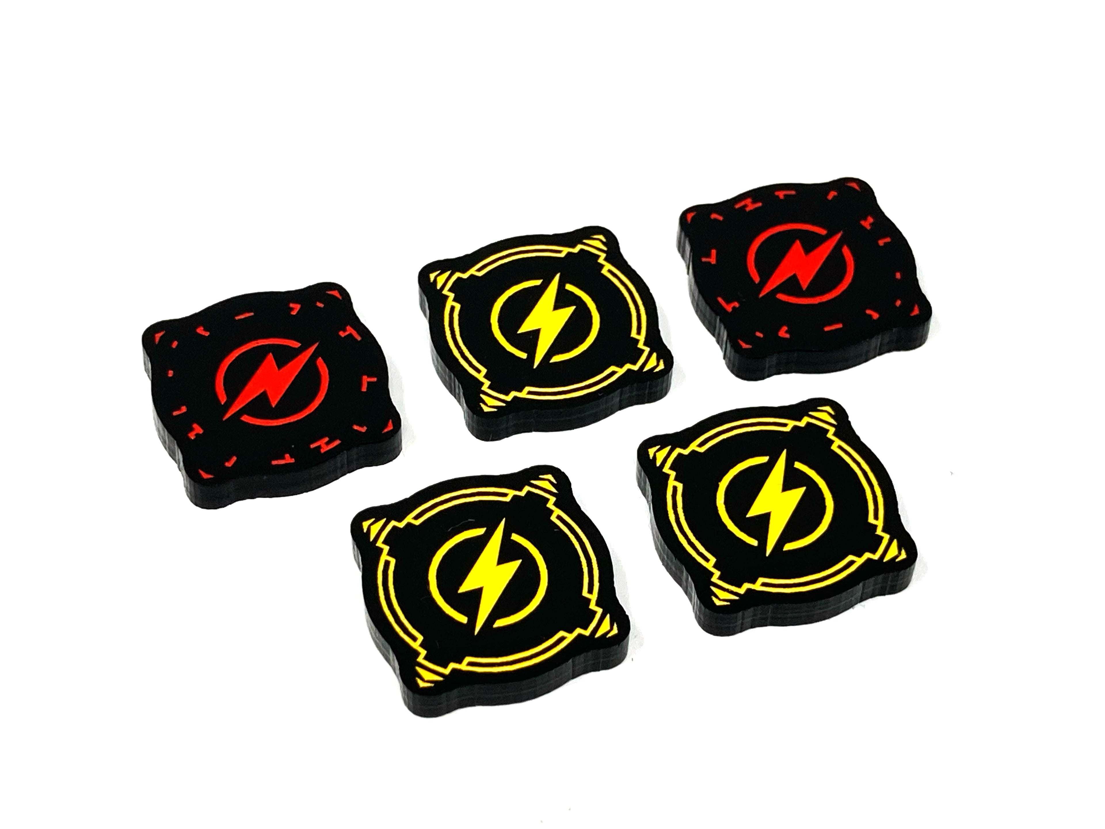 5 x Charge Tokens - Black Series (Double Sided)