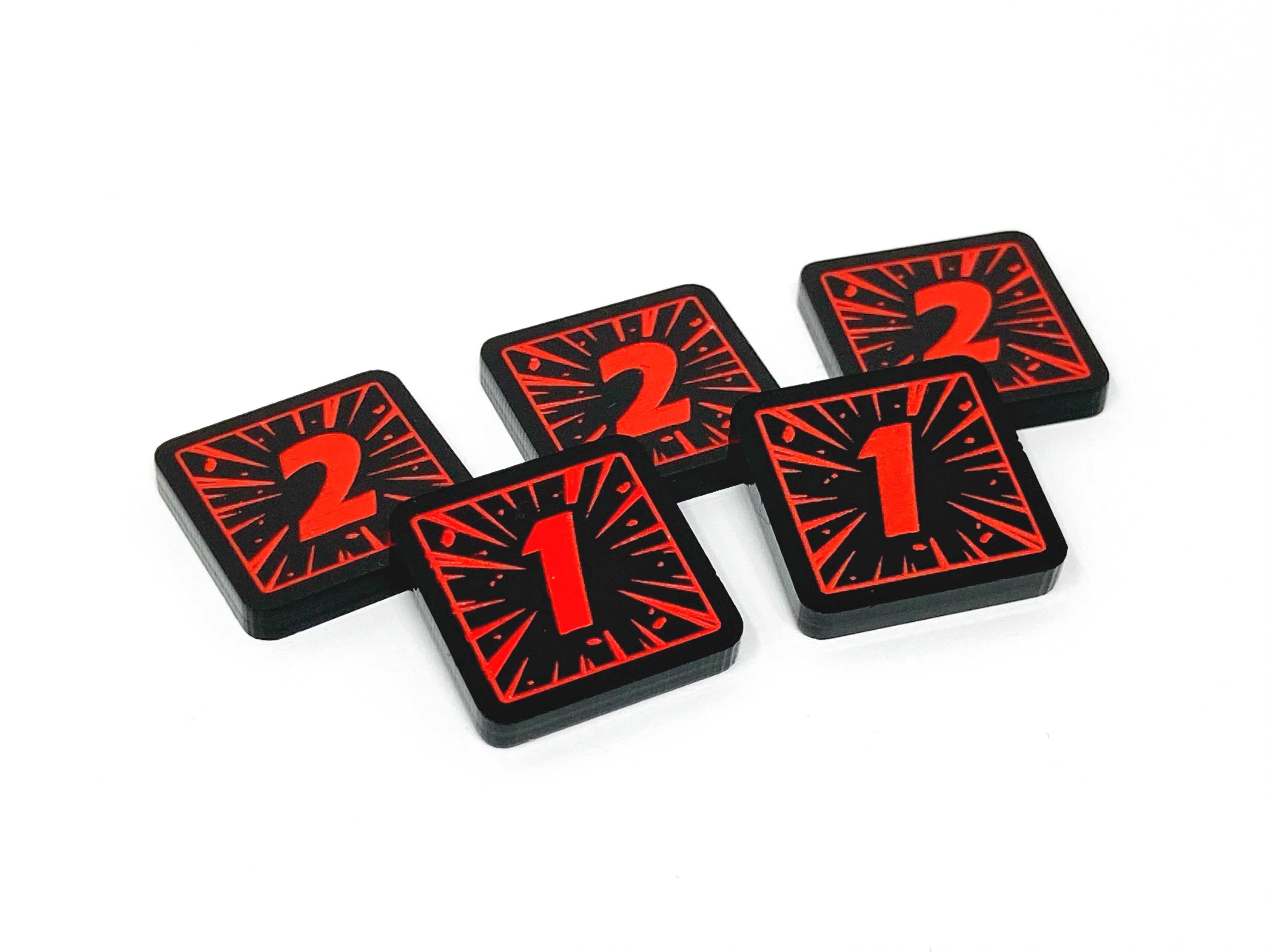 1/2 Damage Tokens - Red