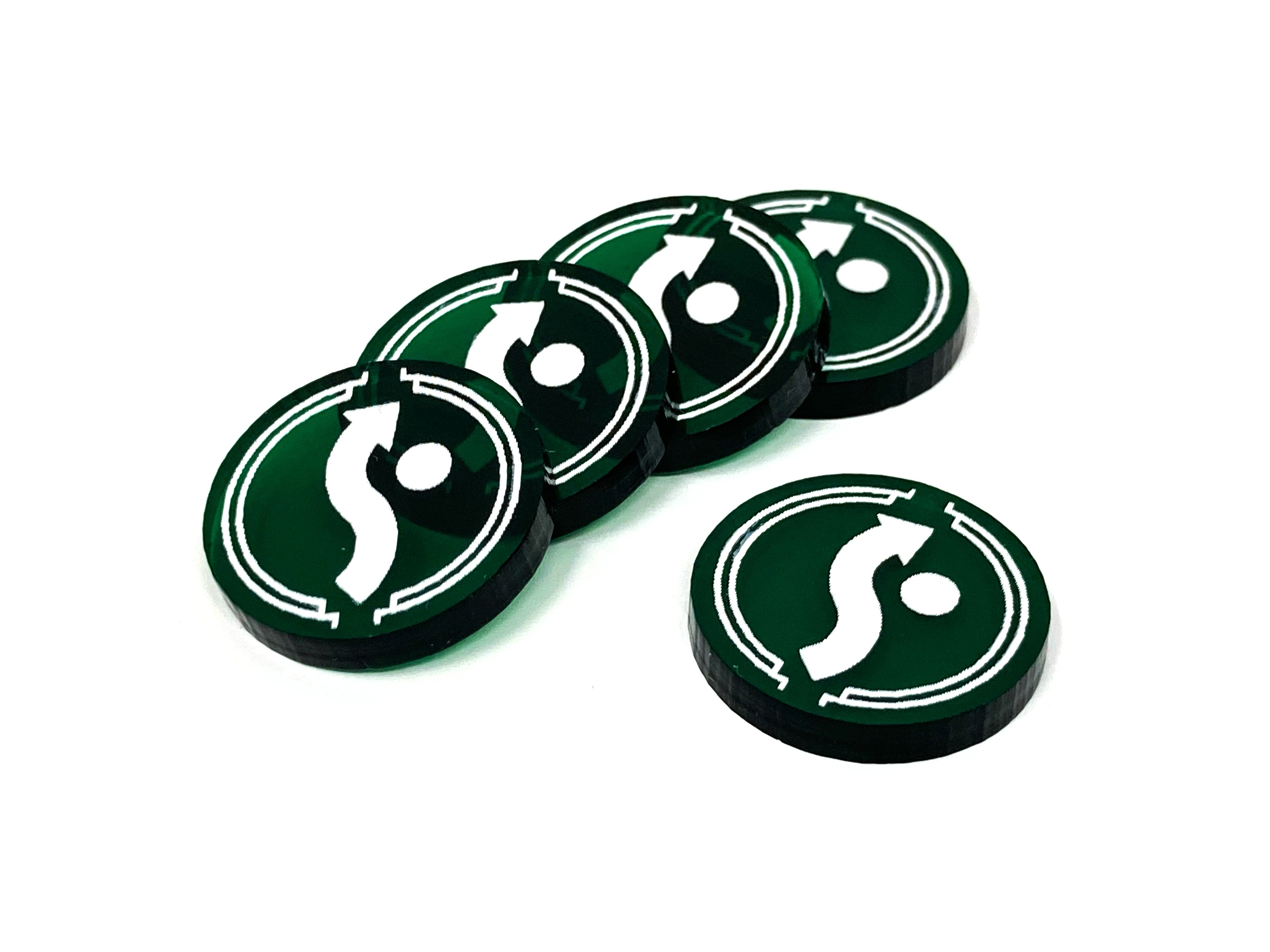5 x Evade Tokens - Translucent Series (Single Sided)