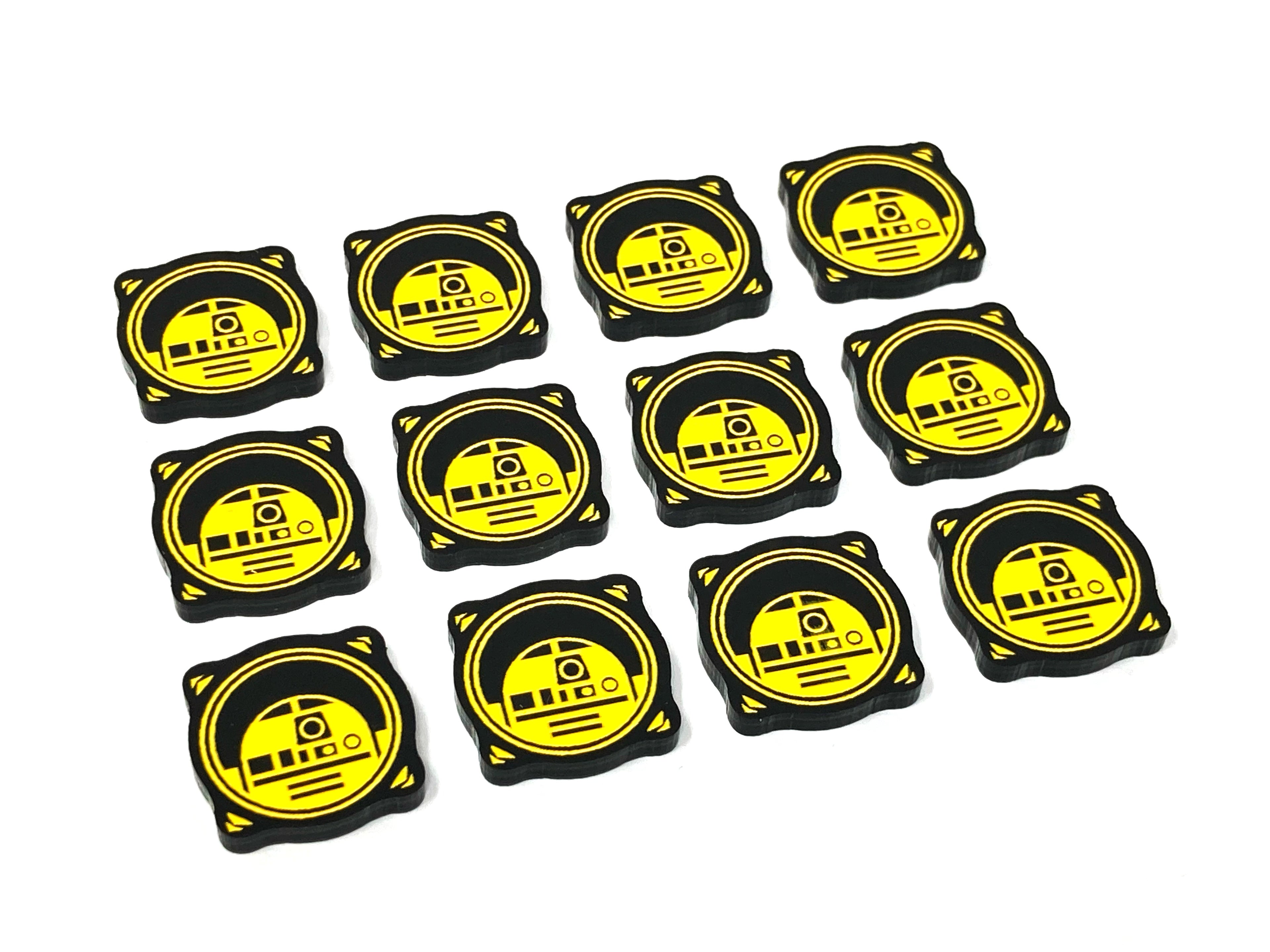 12 x Charge Droid Tokens - Black Series (Double Sided)