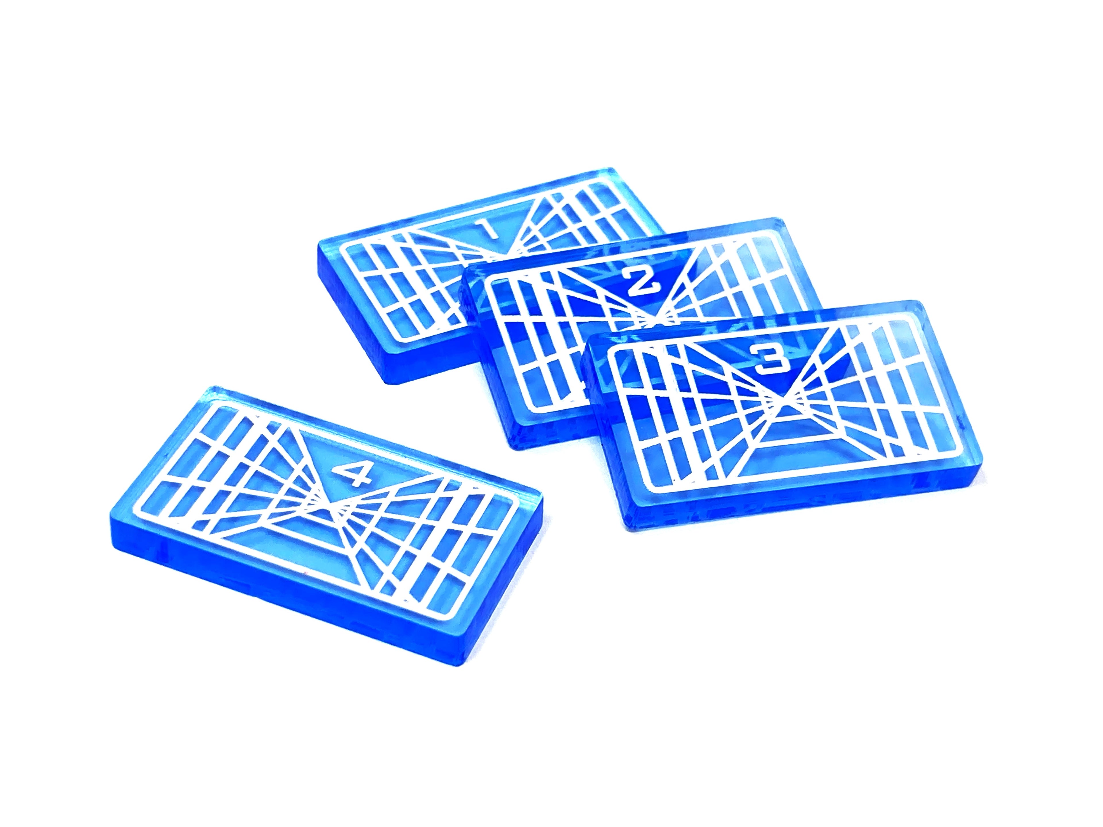 4 x Stay On Target Lock Tokens for X-Wing - Translucent Series - (Single Sided)