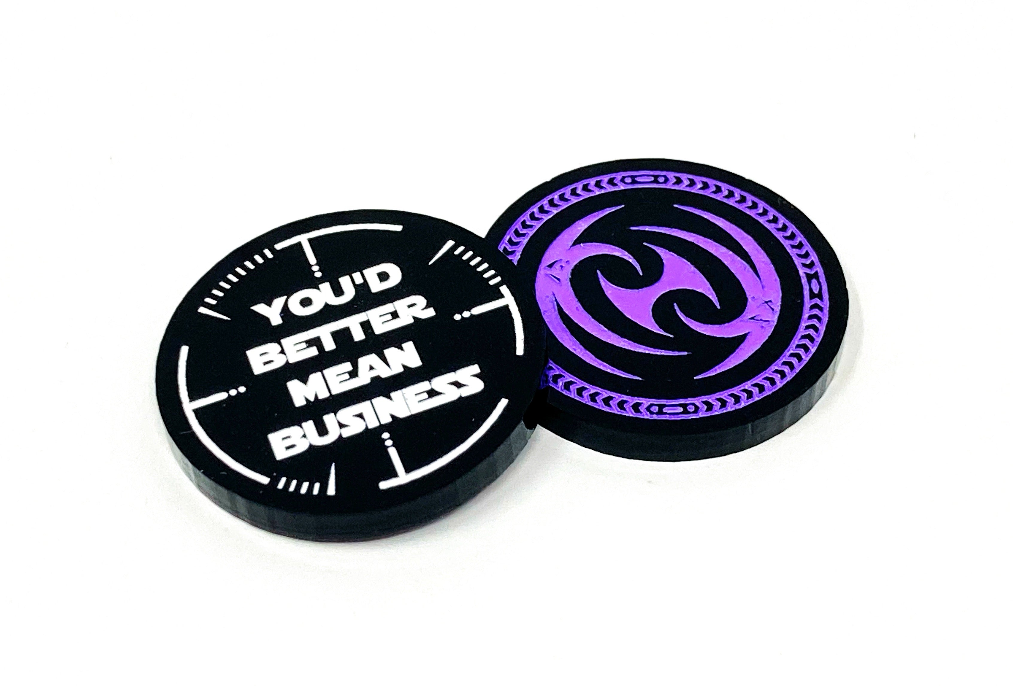 2 x Zam Wesell Condition Tokens - Black Series (Double Sided)