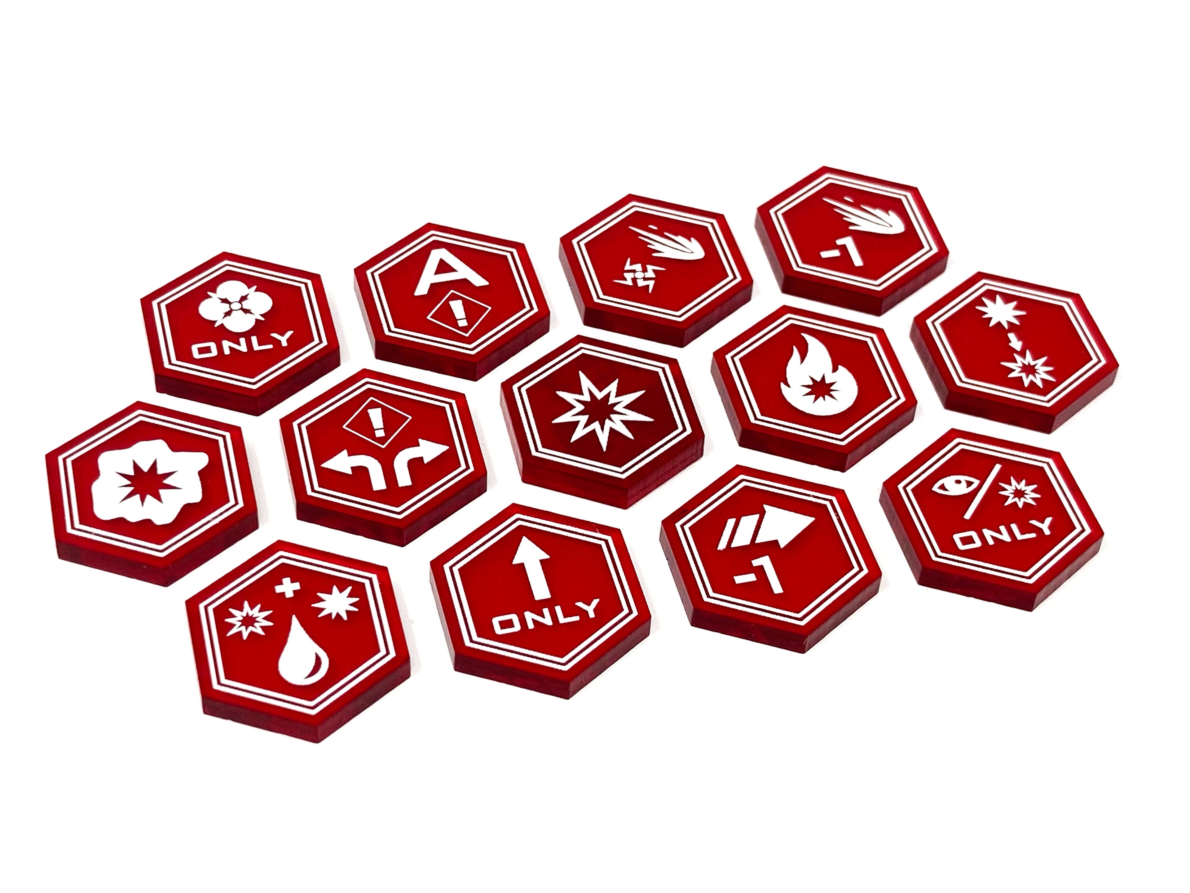 13 x Special Critical Hit Tokens for X-Wing - Translucent Series (Single Sided)