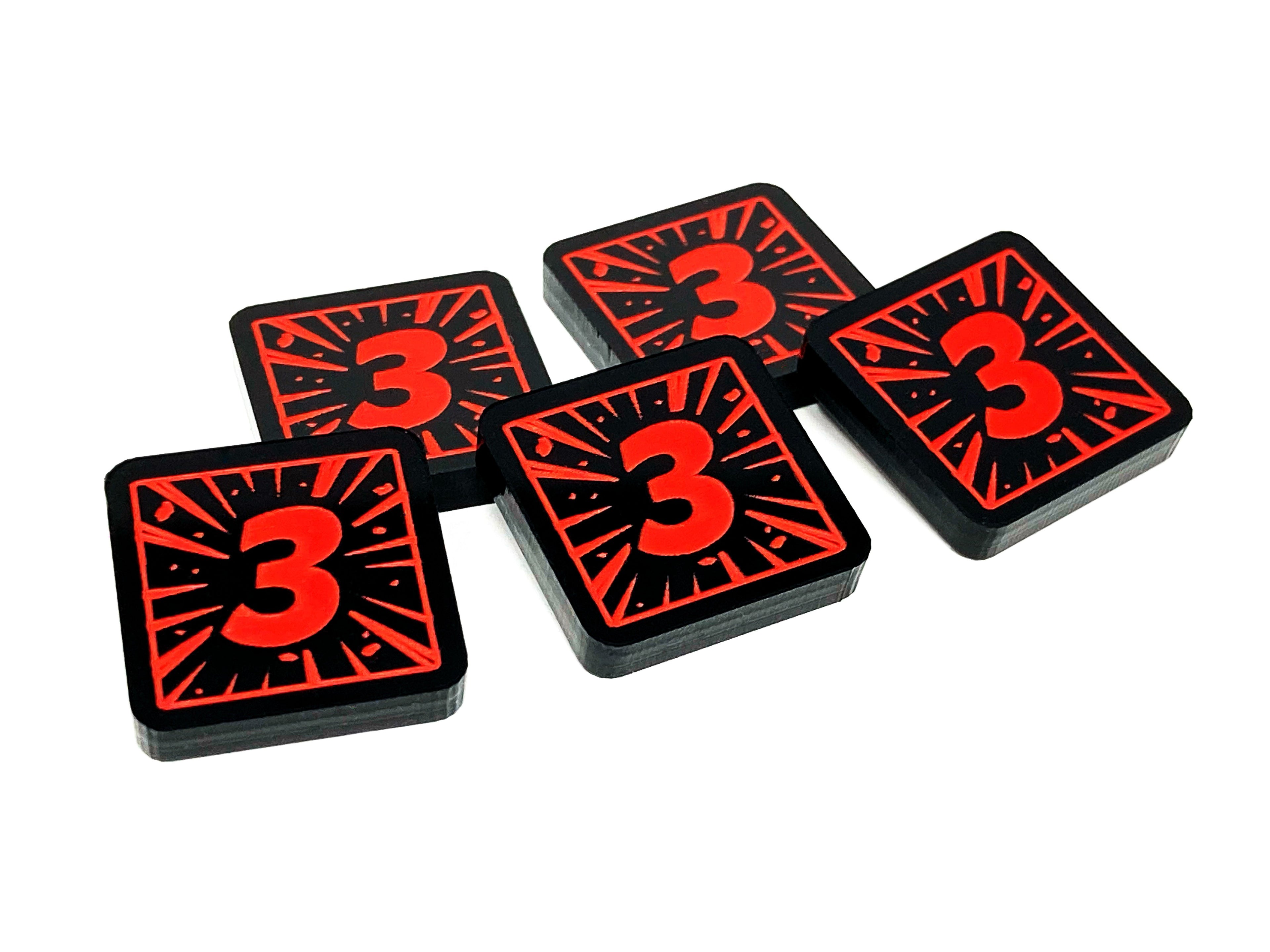 3/4 Damage Tokens - Red