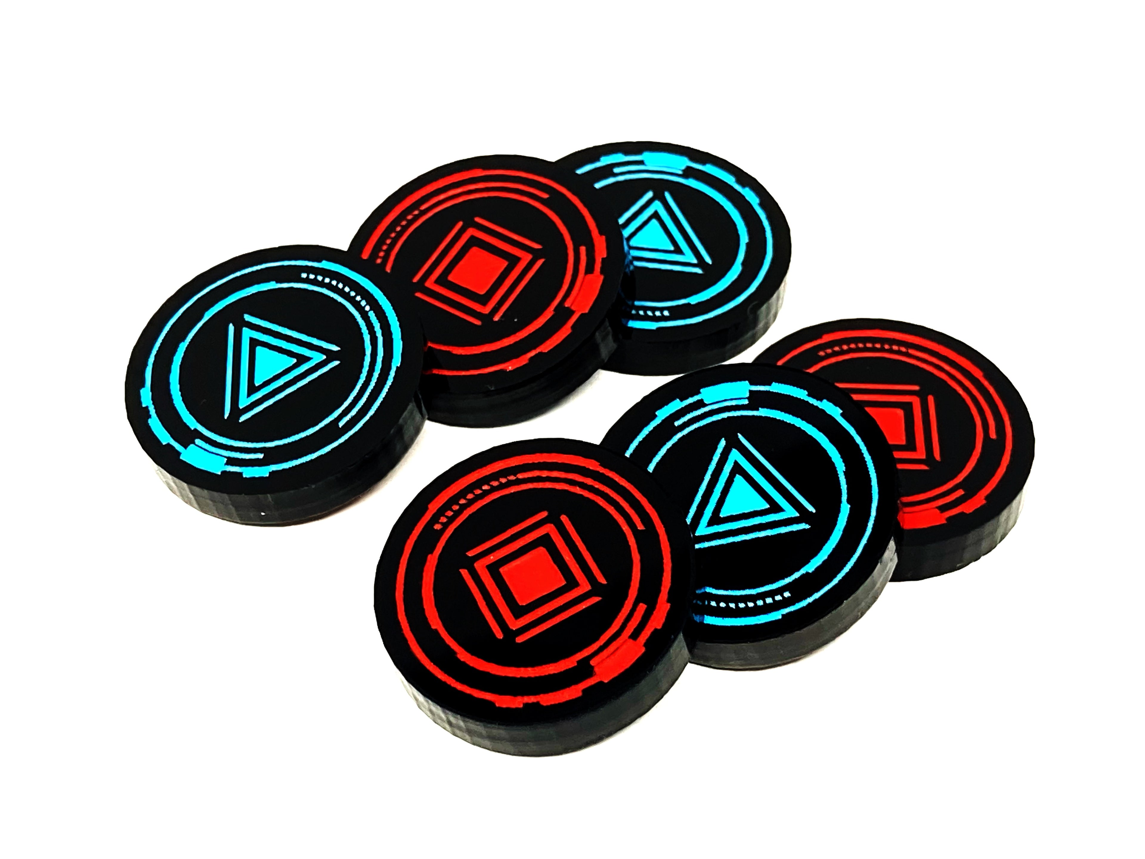 6 x Player Marker Tokens (Double Sided) - Star Wars X-wing Compatible