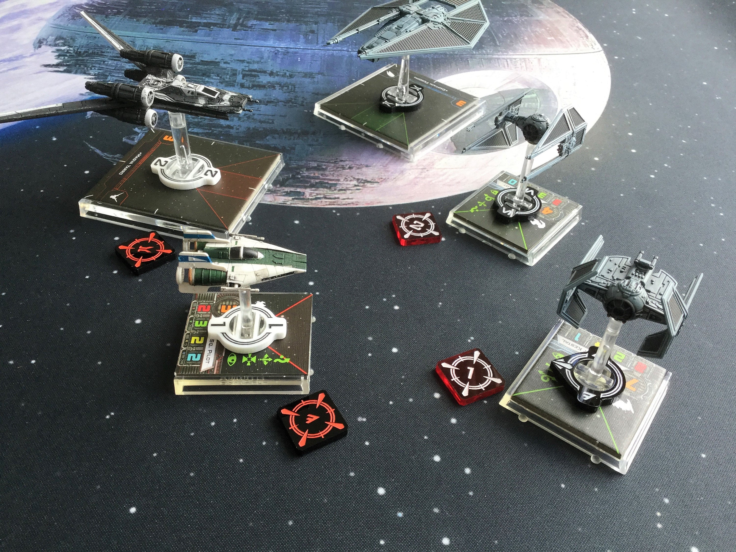 4 x Target Lock Tokens for X-Wing - Translucent Series (Single Sided)