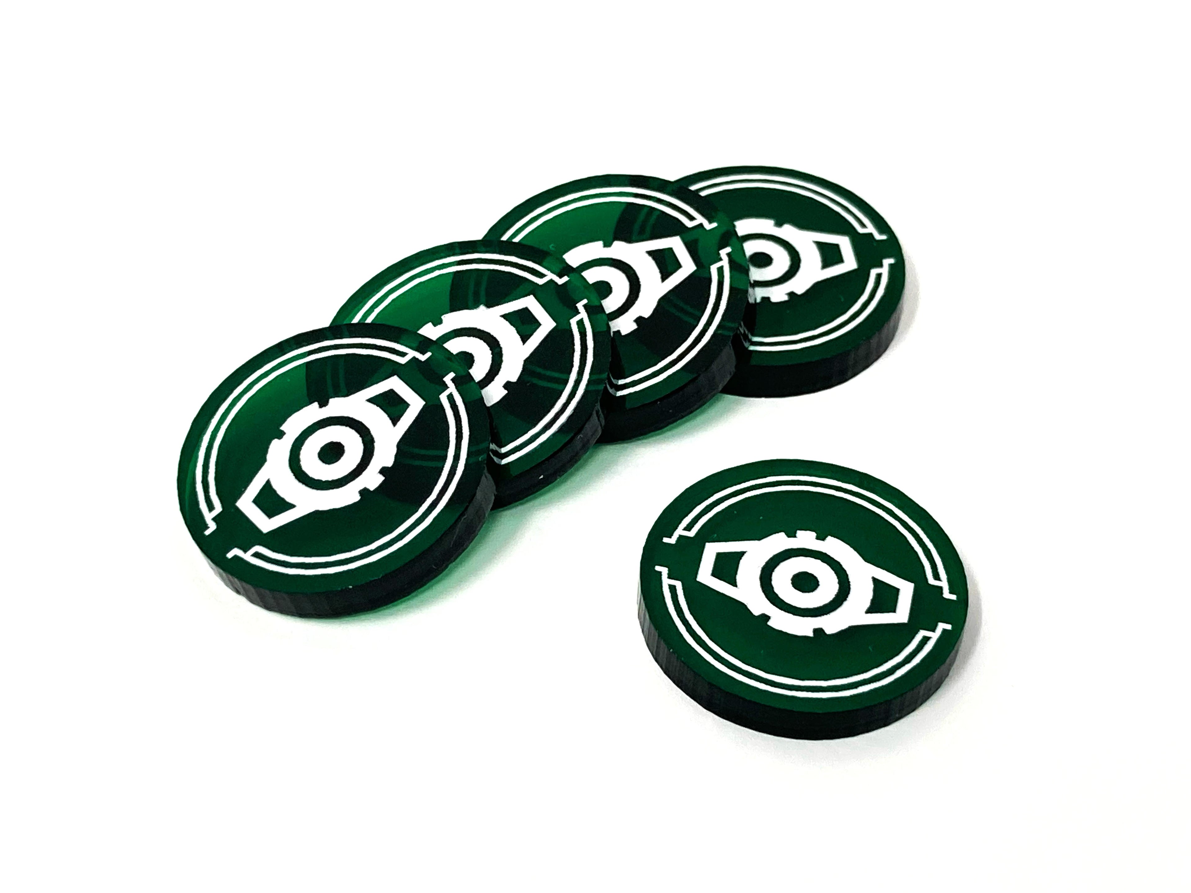 5 x Calculate Tokens for X-Wing - Translucent Series (Single Sided)