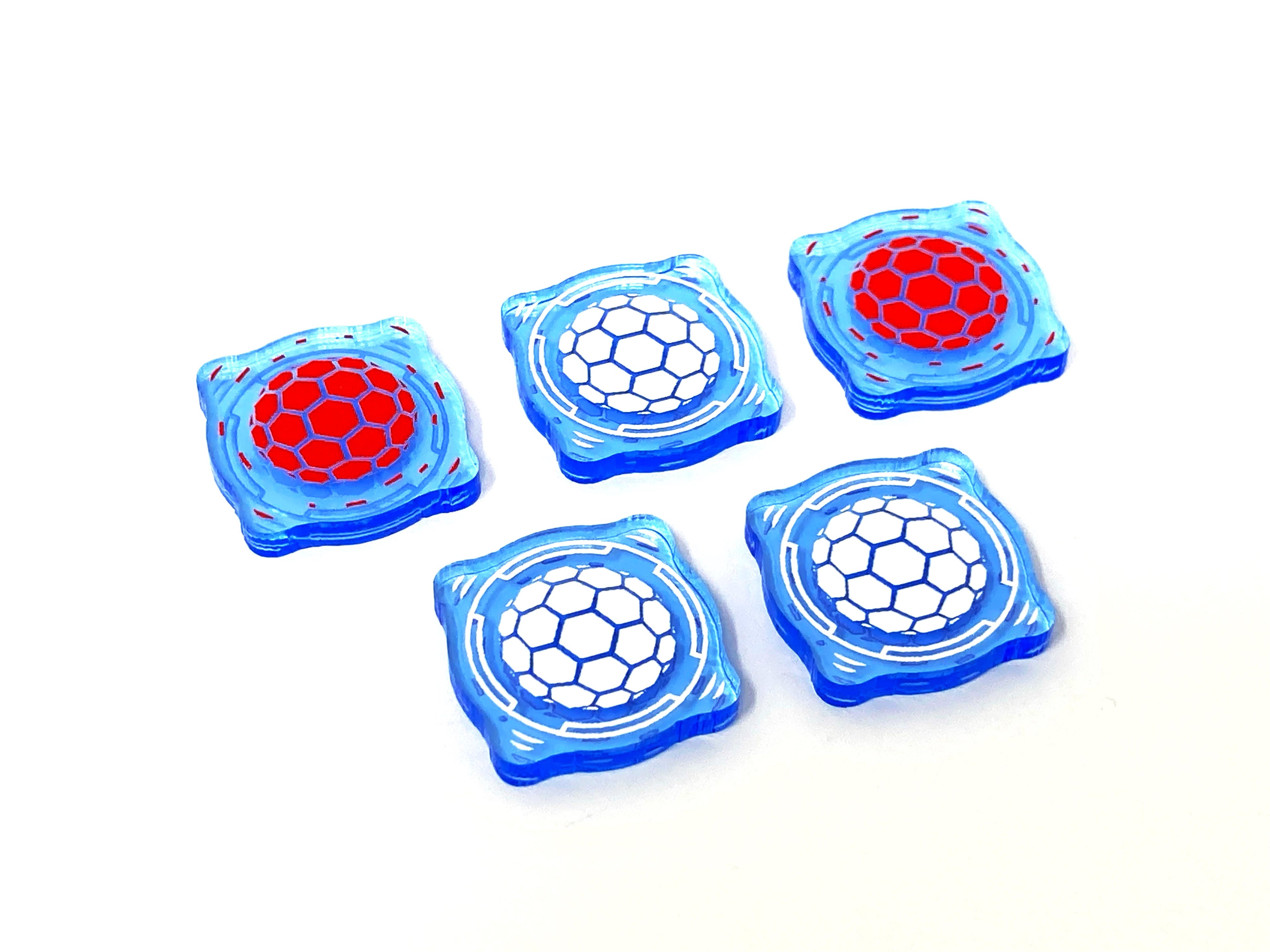 5 x Shield Tokens - Translucent Series (Double Sided)