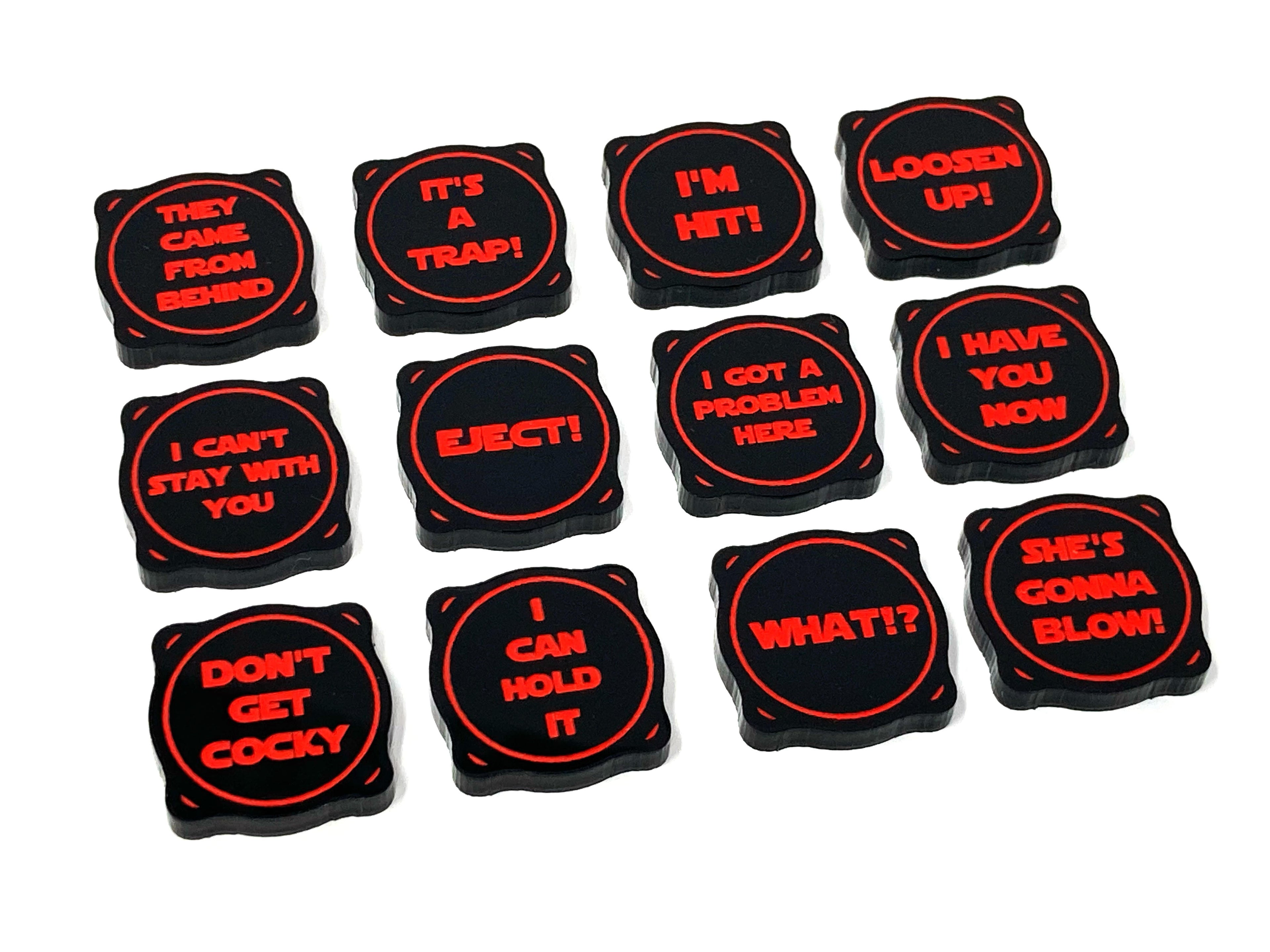 12 x 'Love Heart' Shield Tokens - Wave 1 - Black Series (Double Sided)