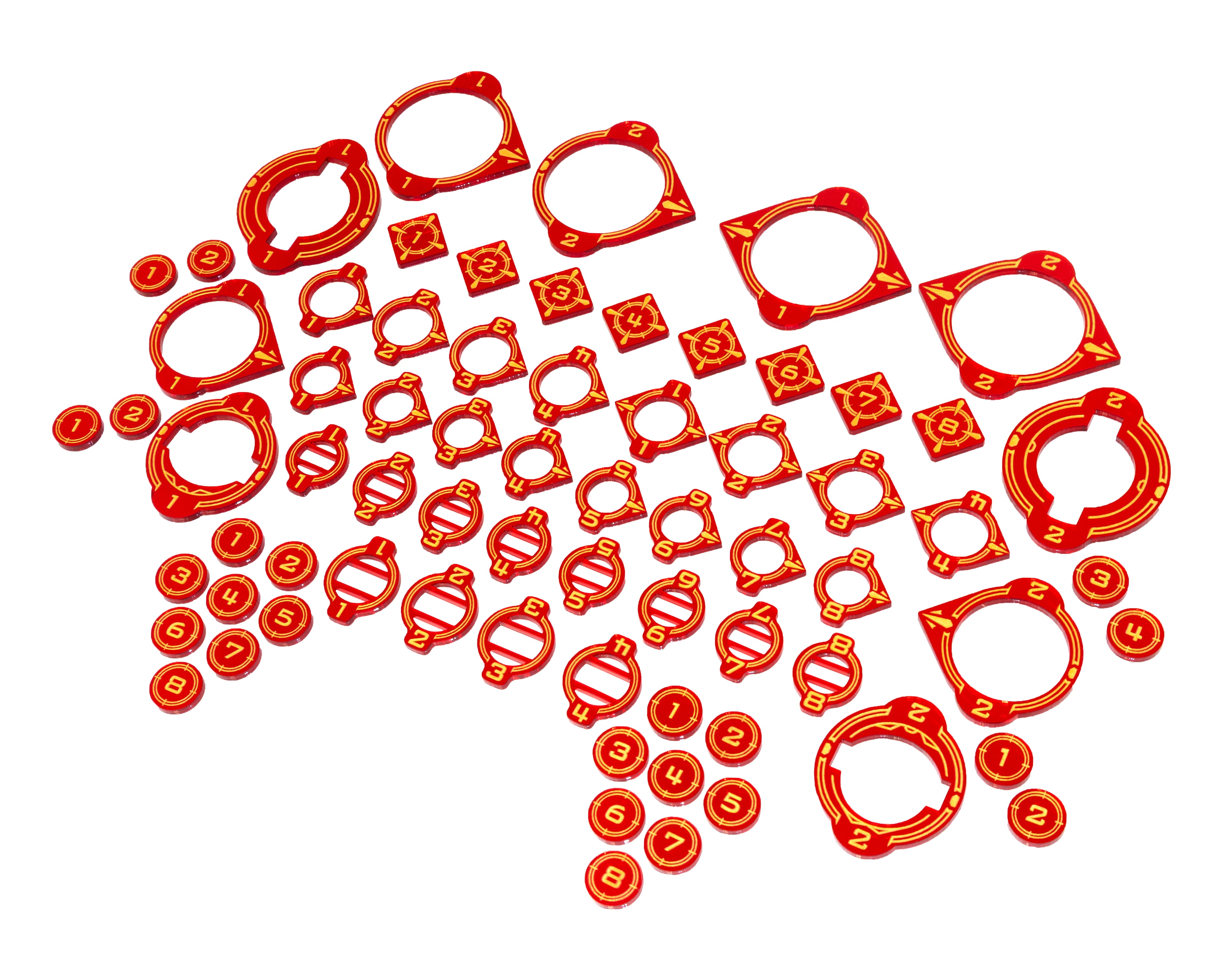Arc ID Token Set - Large Set - Numbers - Star Wars X-Wing compatible