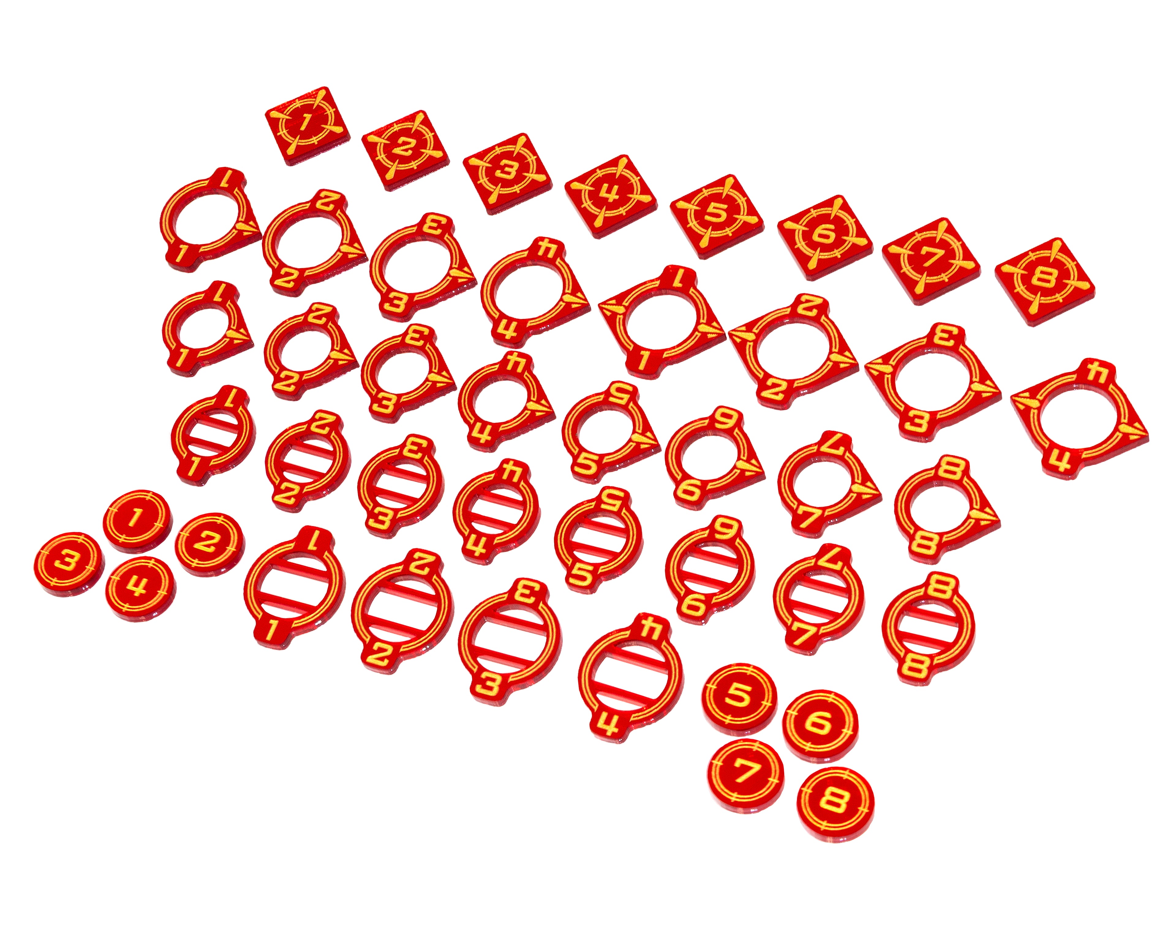 Arc ID Token Set - Small Set - Numbers - Star Wars X-Wing compatible