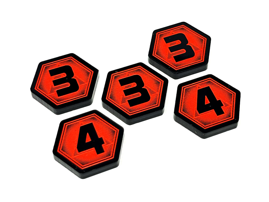 5 x 3/4 Damage Tokens for Star Wars Shatterpoint (Double Sided)