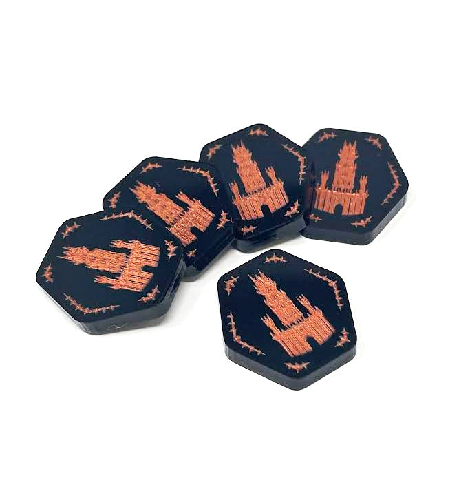 5 x Fortified Tokens for Lord of the Rings: Journeys In Middle Earth - Spreading War (double sided)