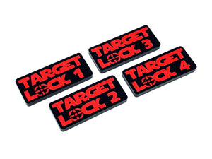 4 x Target Lock Tokens - Text Series (double sided)