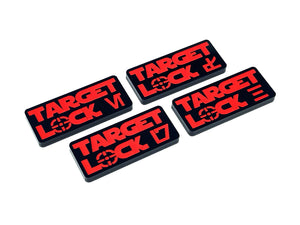 4 x Target Lock Tokens - Text Series (double sided)
