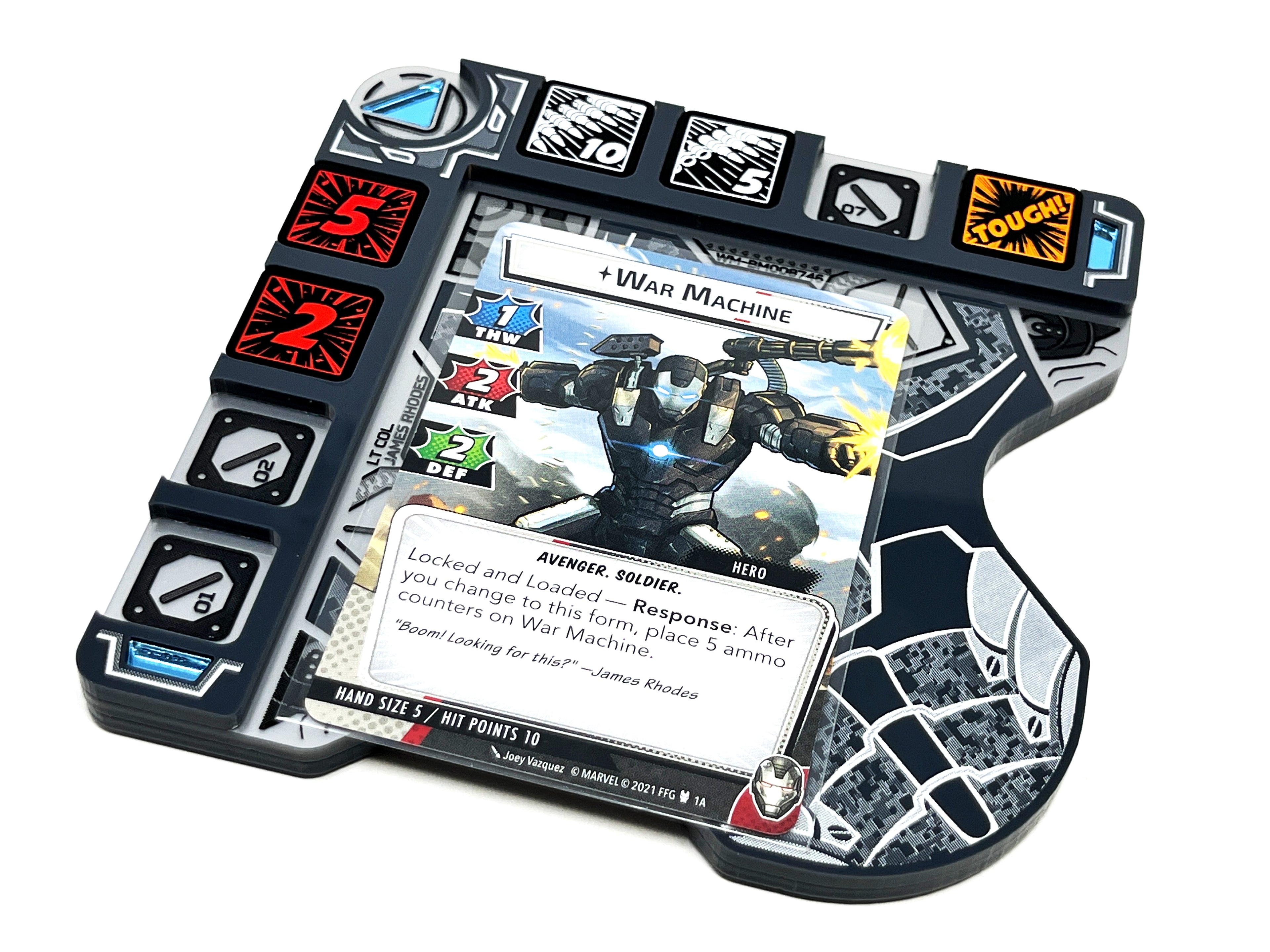War Machine Themed Hero board for Marvel Champions LCG compatible, (Tokens NOT Included)