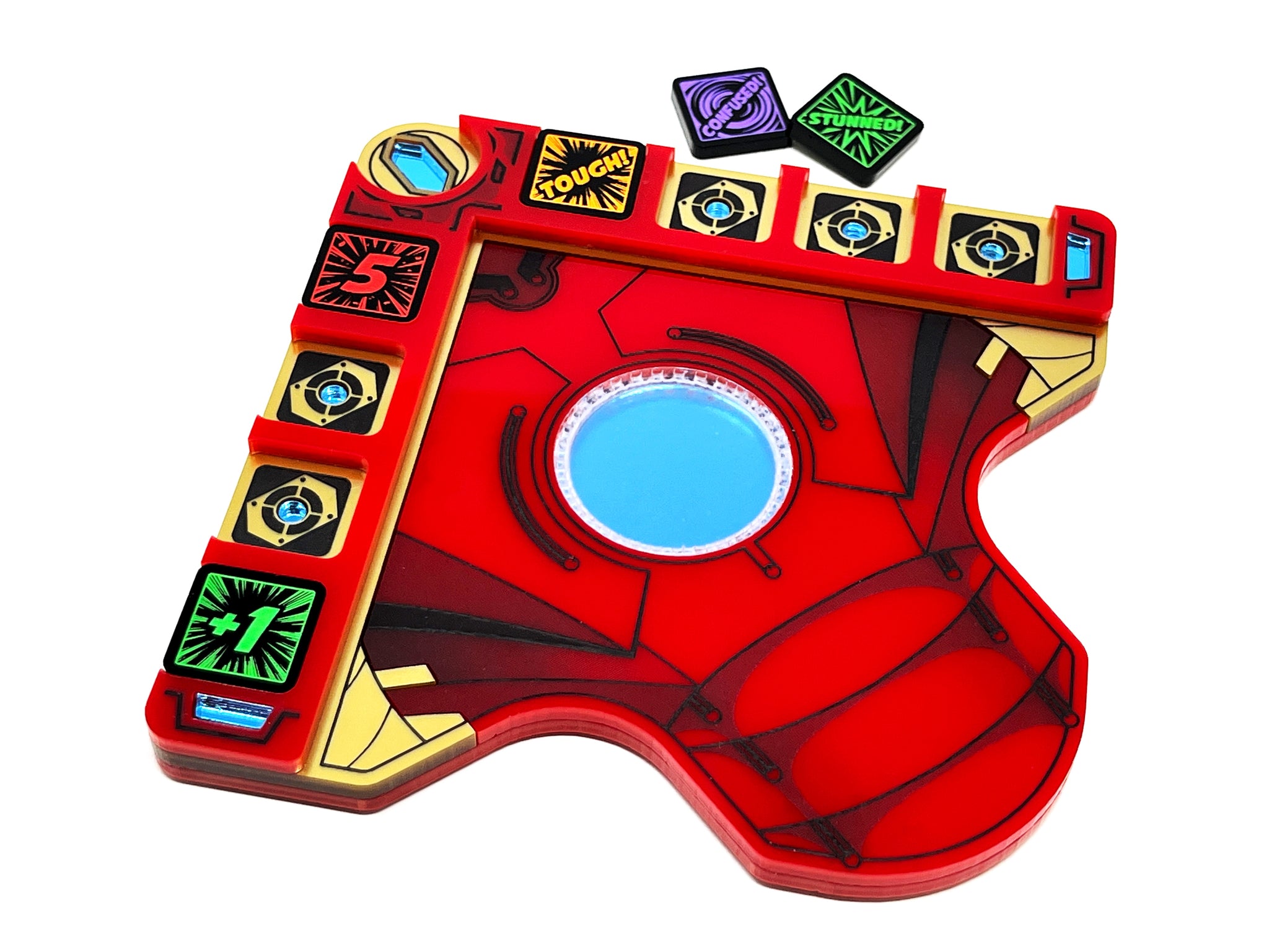 Iron Man Themed Hero board for Marvel Champions LCG compatible, (Tokens NOT Included)