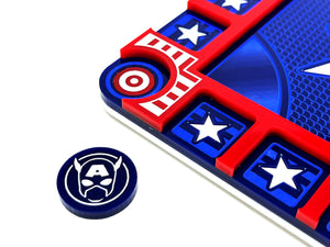 Captain America Themed Hero board for Marvel Champions LCG compatible, (Tokens NOT Included)