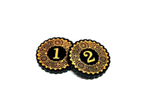 2 x 1/2 Steam Counter Tokens (double sided) for Flesh and Blood TCG