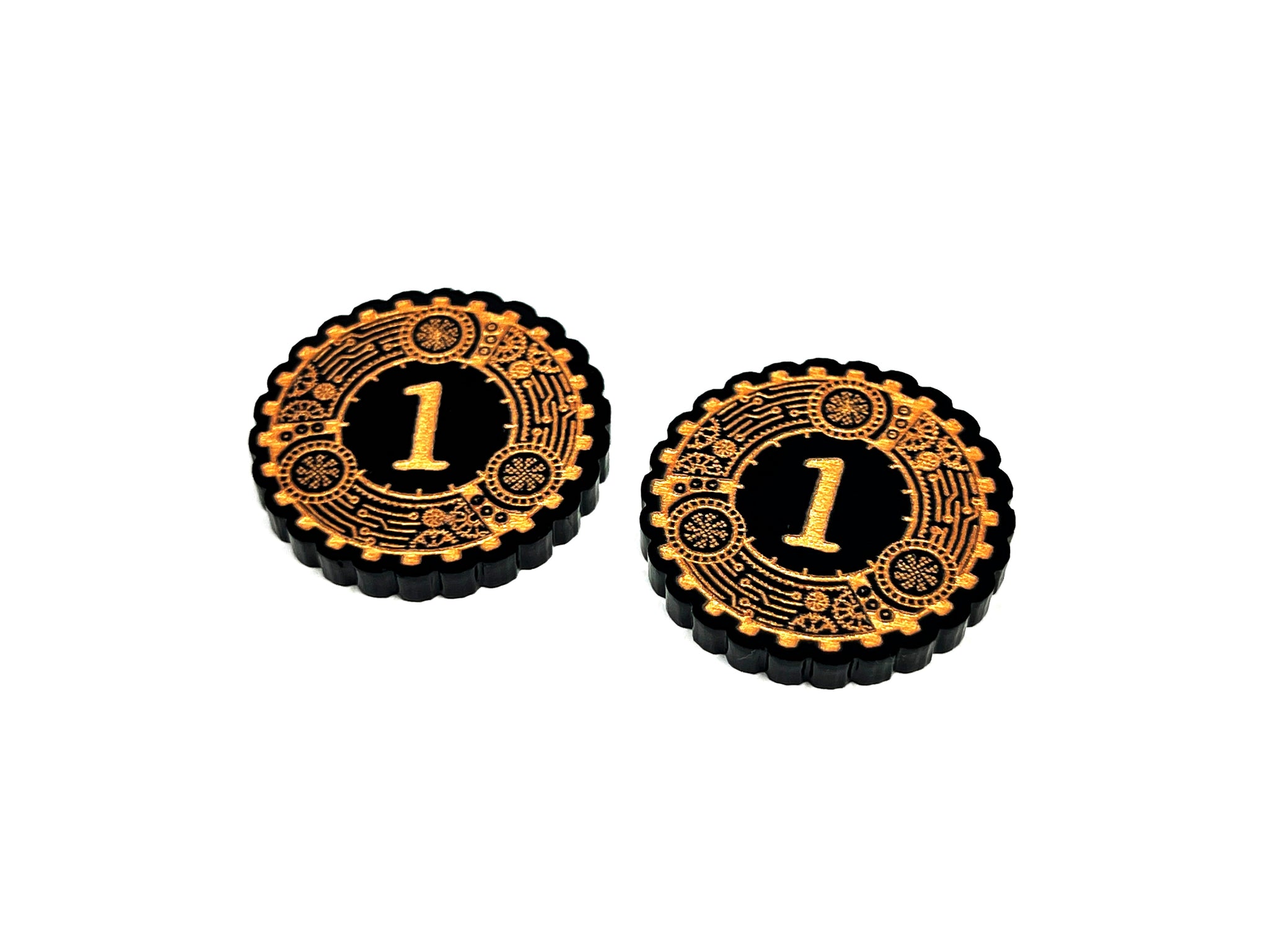 2 x 1/2 Steam Counter Tokens (double sided) for Flesh and Blood TCG