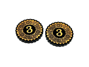 2 x 3/4 Steam Counter Tokens (double sided) for Flesh and Blood TCG