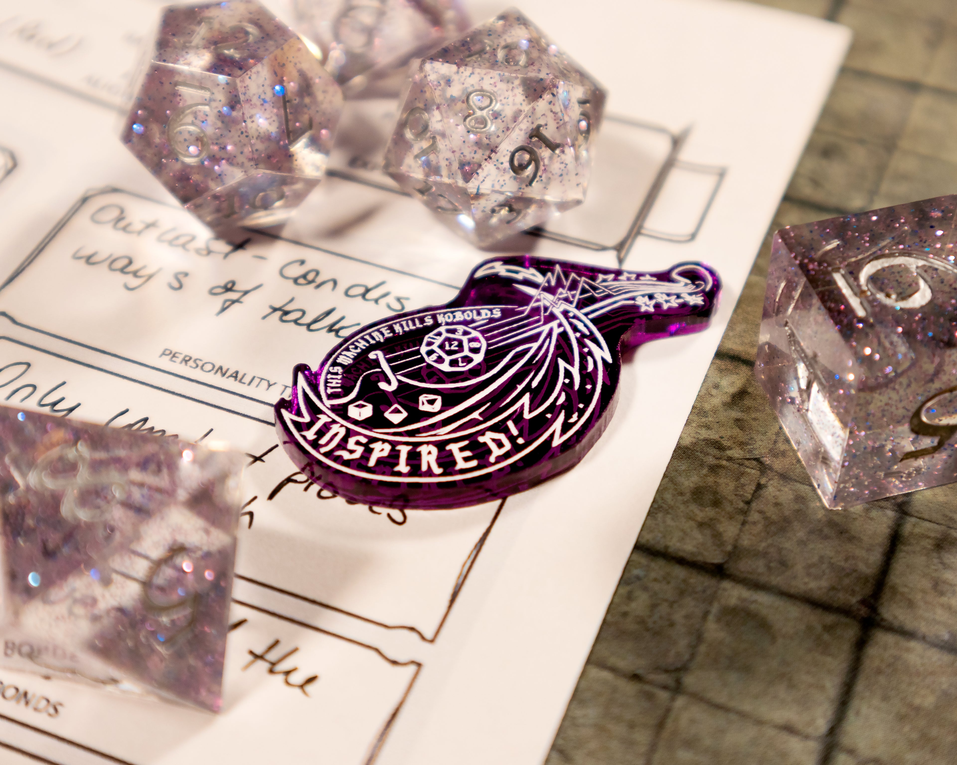 1 x Bardic Inspiration Token (single sided mirror) for Dungeons & Dragons