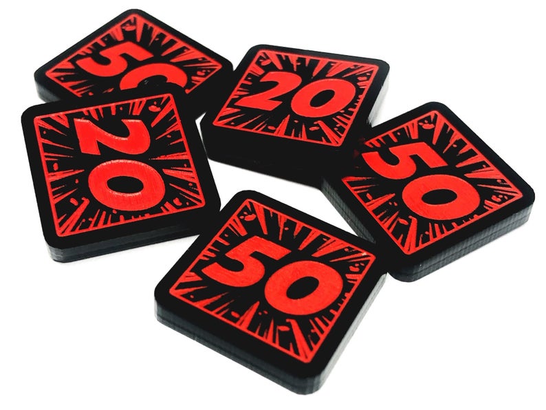 20/50 Damage Tokens - Red