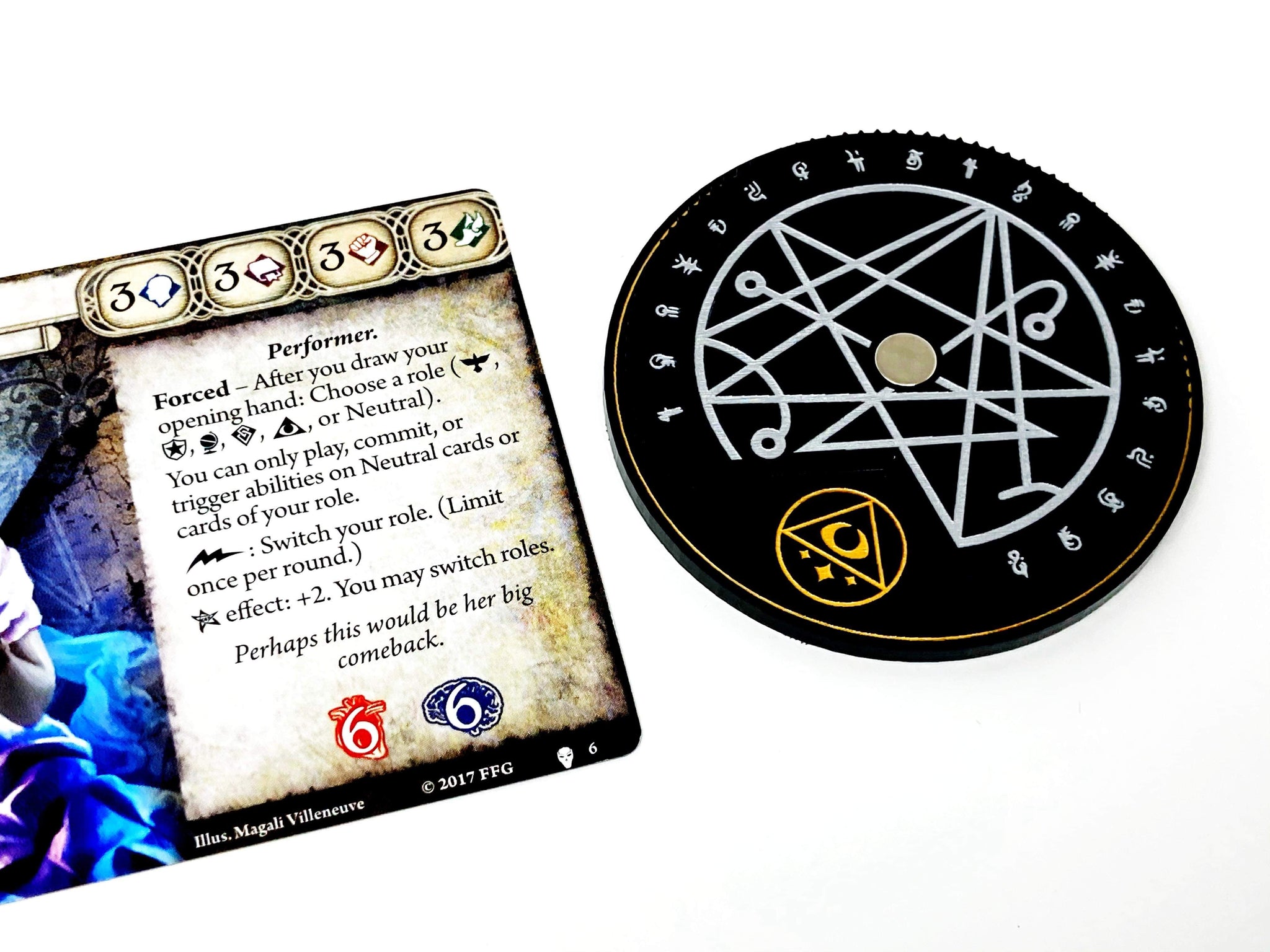 1 x Lola Hayes Class Selector Dial for Arkham Horror LCG