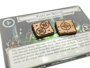 5 x Progress Tokens for Lord Of The Rings LCG, Solid Mahogany (double sided)