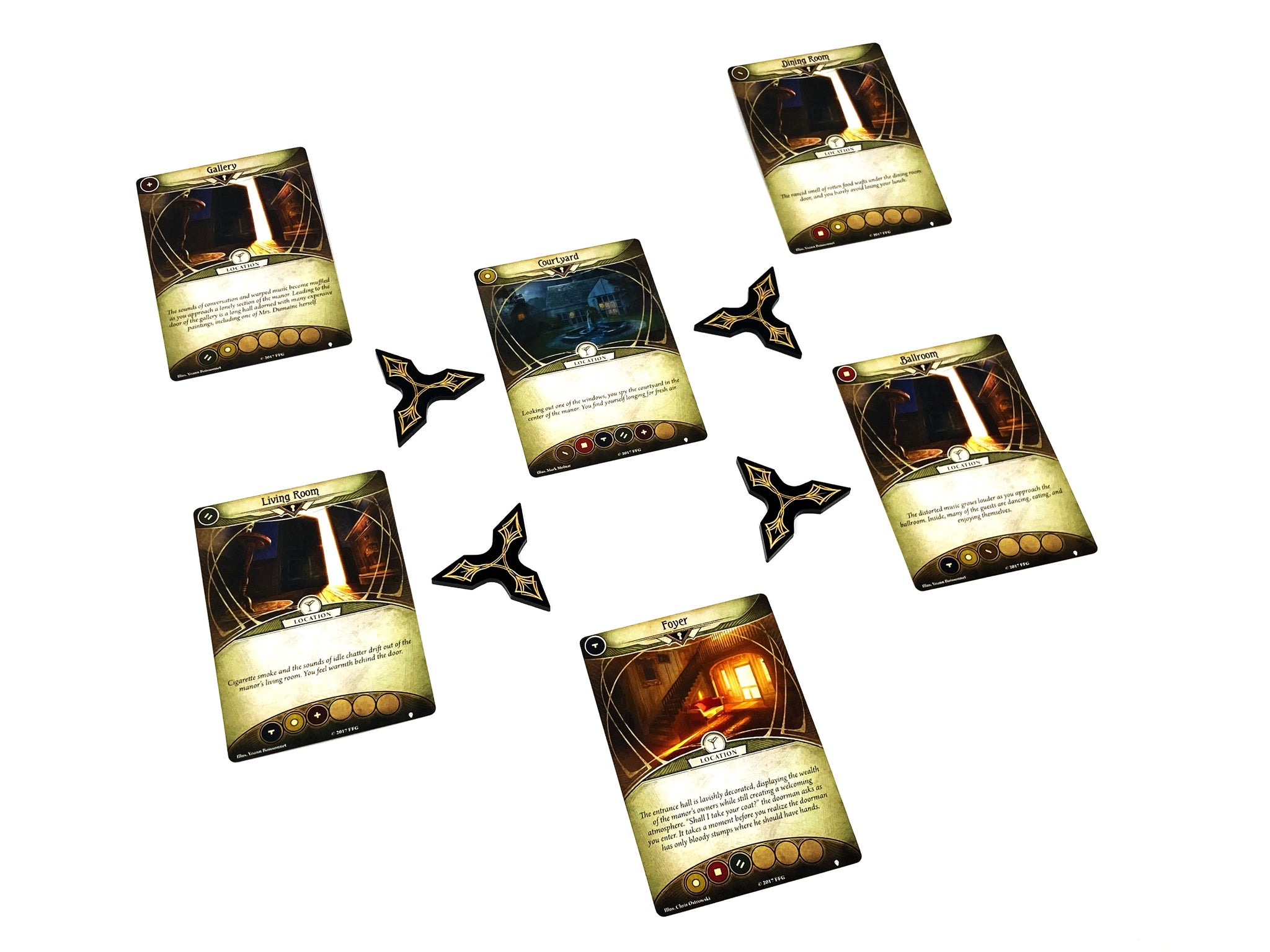 Three Way Path Marker for Arkham horror LCG compatible (double sided)