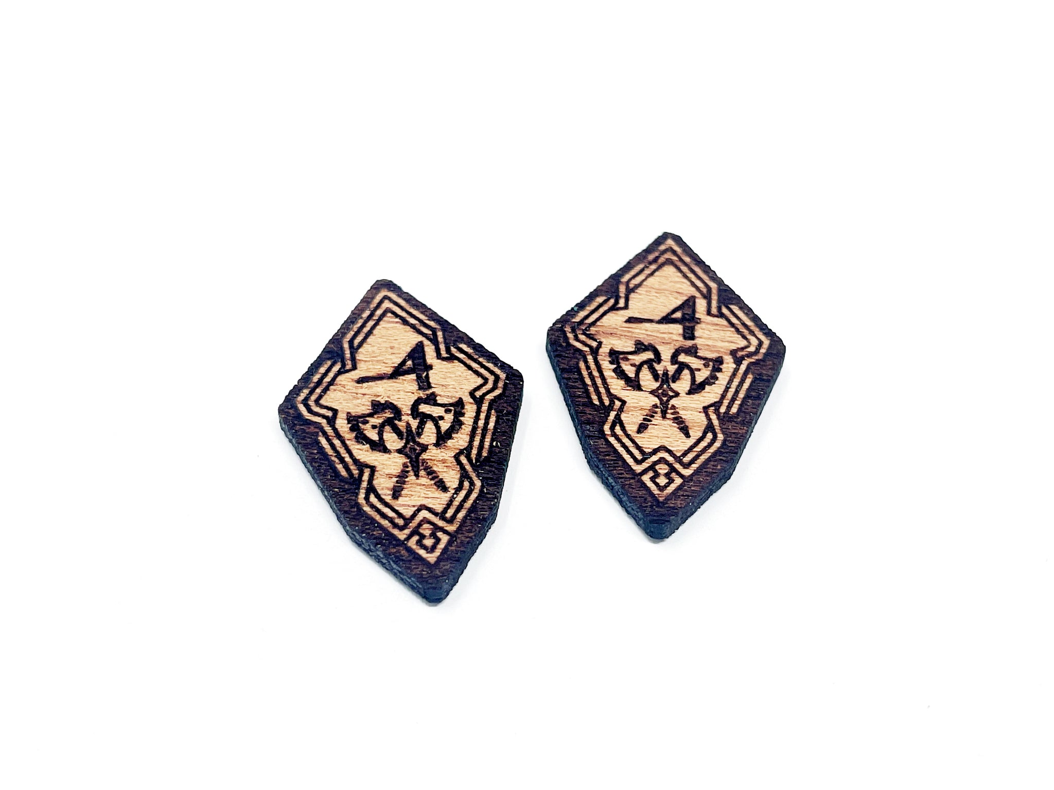 2 x Attack 3/4 Negative Stat Modifier Tokens - Lord Of The Rings LCG, Solid Mahogany (double sided)