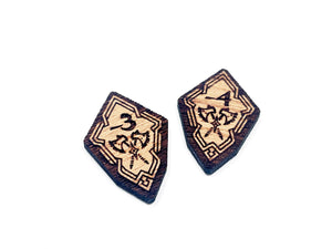 2 x Attack 3/4 Negative Stat Modifier Tokens - Lord Of The Rings LCG, Solid Mahogany (double sided)