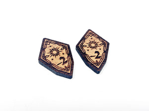 2 x Willpower 1/2 Negative Stat Modifier Tokens - Lord Of The Rings LCG, Solid Mahogany (double sided)