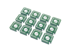 12 x Poison token set compatible with Frosthaven, Gloomhaven and Jaws of the Lion, double sided
