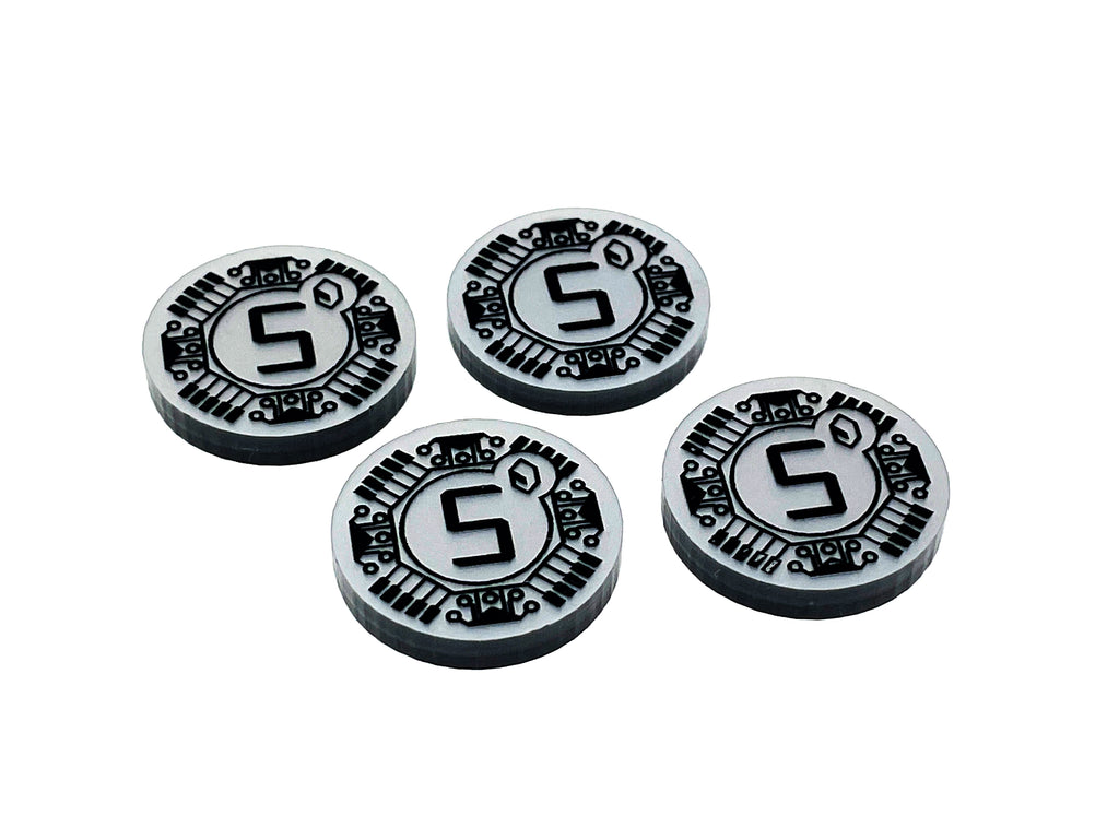 5/10 Credit Token Set for Netrunner LCG