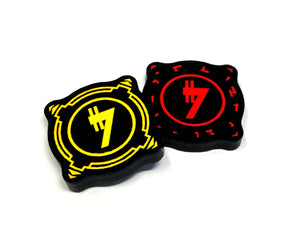 2 x Illicit Charge Tokens - Black Series (Double Sided)