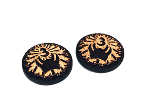 2 x Threat Modifier 2/3 Tokens for Lord Of The Rings LCG, Solid Mahogany (double sided)