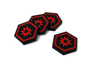 4 x Critical Hit Tokens - Black Series (Single Sided)