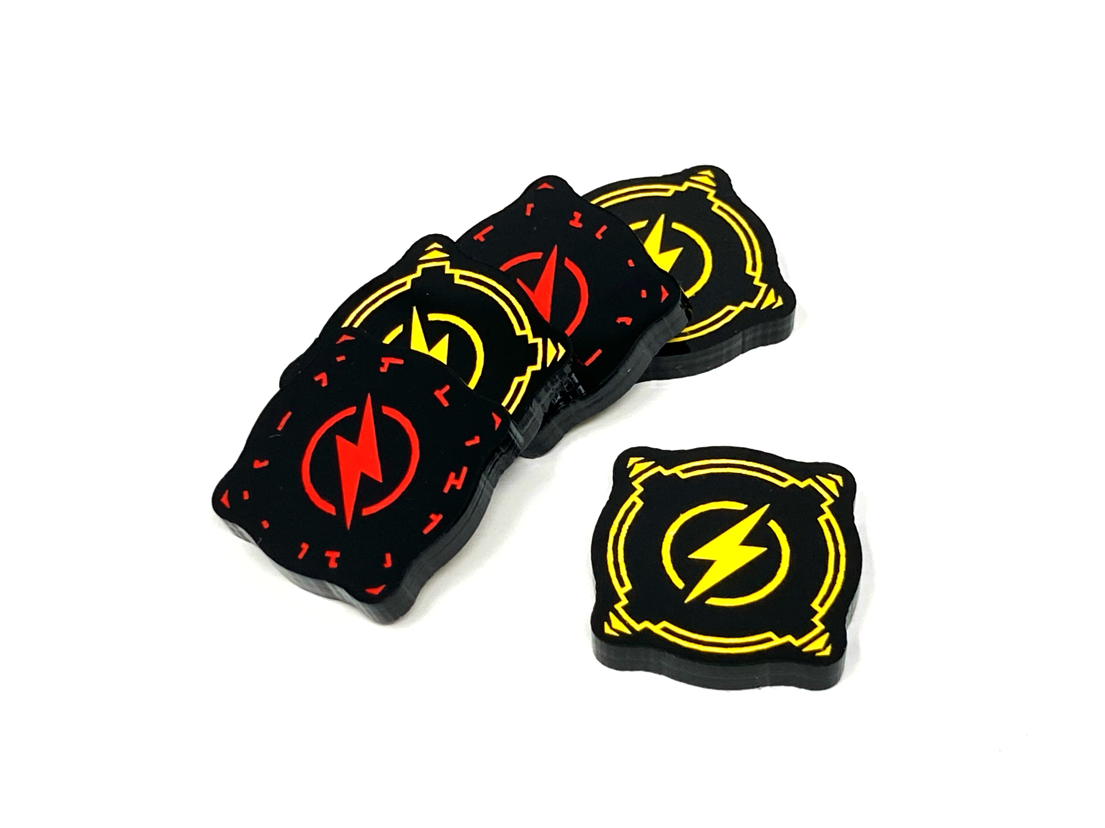 5 x Charge Tokens - Black Series (Double Sided)