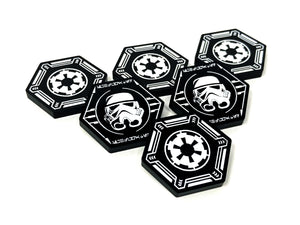 6 x Imperial Loyalty / Subjugation tokens for Star Wars Rebellion