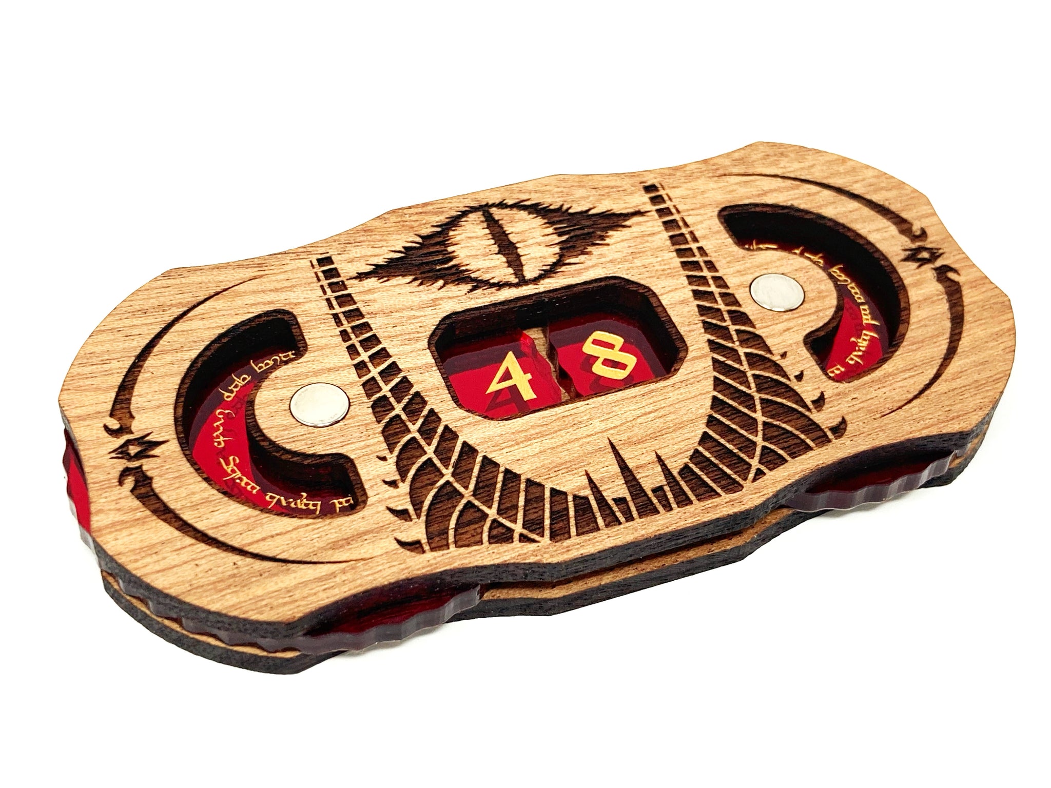 1 x Threat Tracker for Lord Of The Rings LCG, Solid Mahogany (double sided)