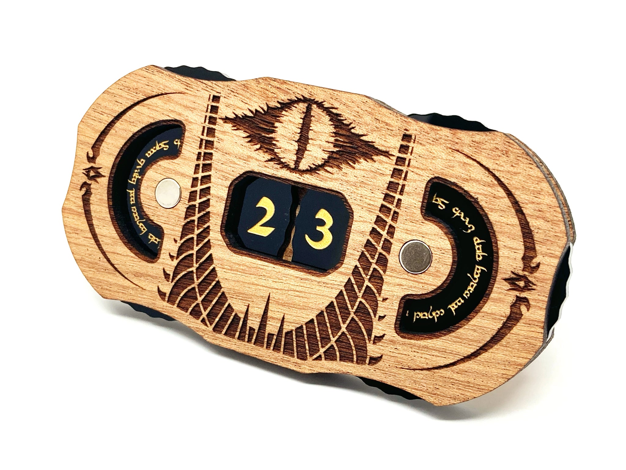 1 x Threat Tracker for Lord Of The Rings LCG, Solid Mahogany (double sided)