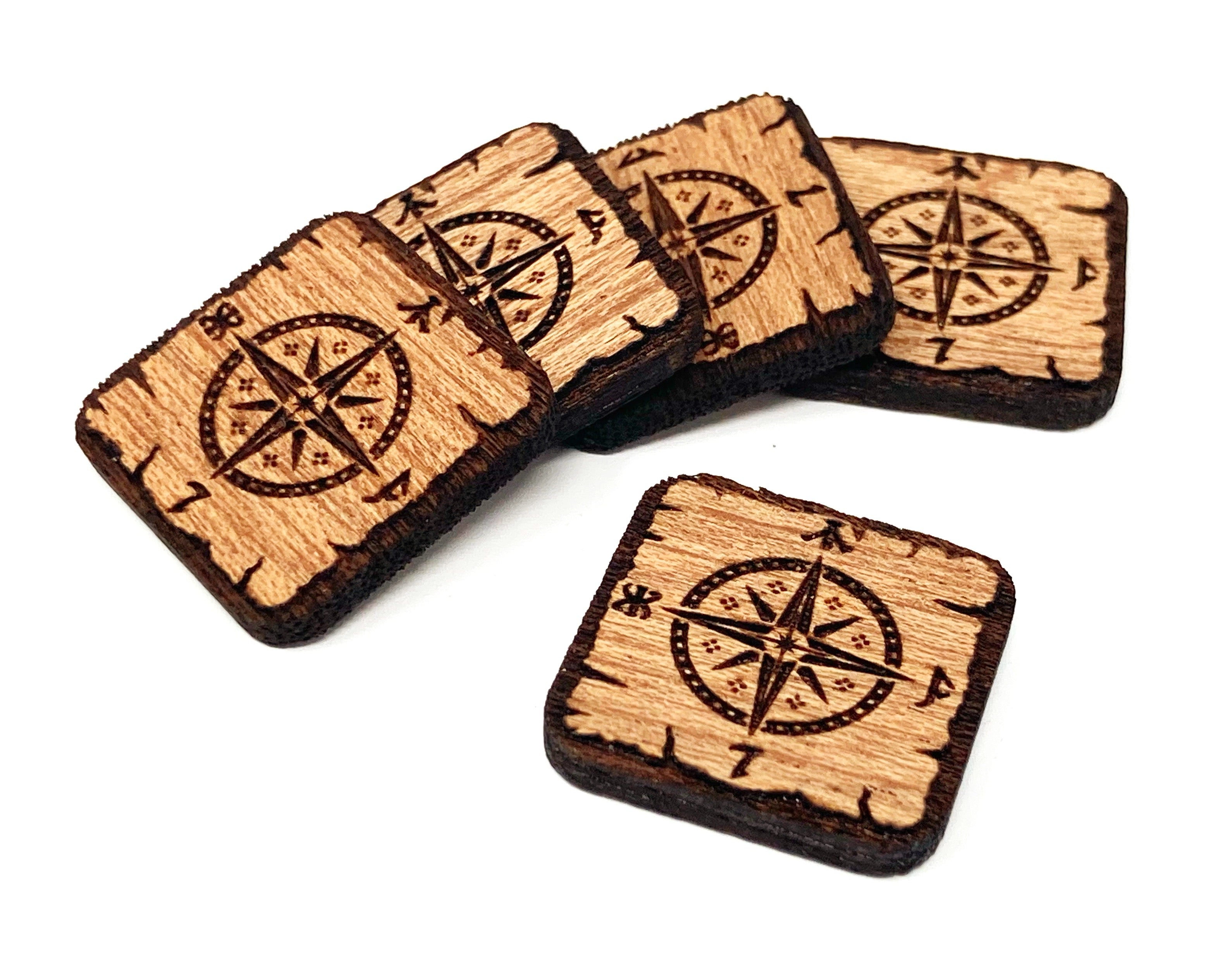 5 x Progress Tokens for Lord Of The Rings LCG, Solid Mahogany (double sided)